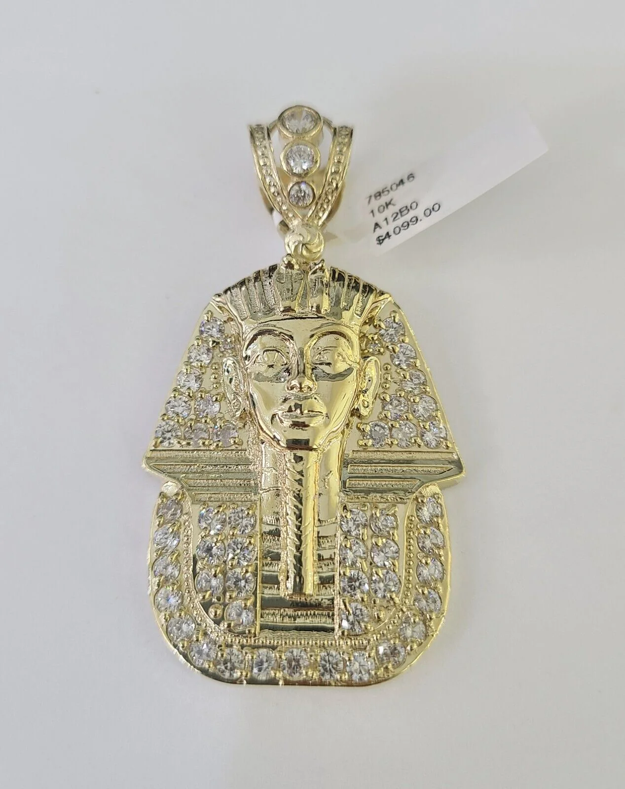 10k Egyptian Pharaoh Head Charm Pendant Yellow Gold 2.5" Inch Men Women Real - Image 5