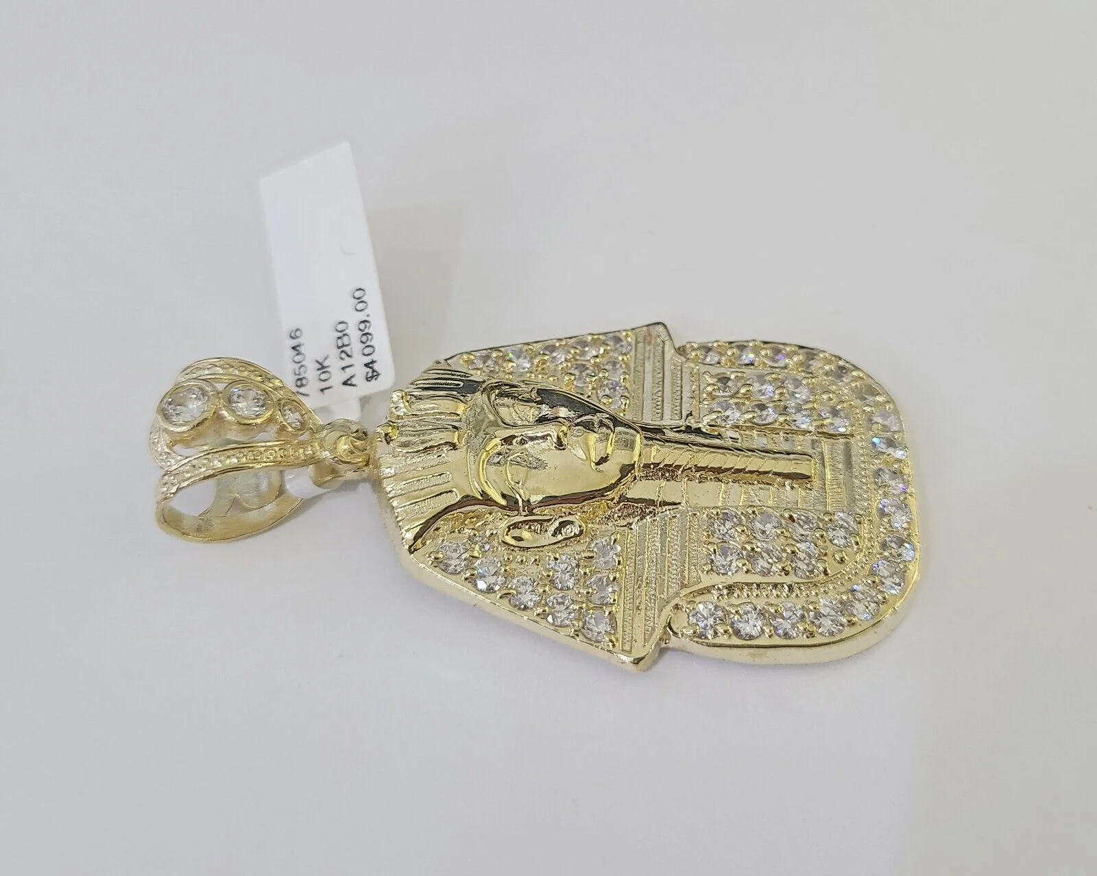 10k Egyptian Pharaoh Head Charm Pendant Yellow Gold 2.5" Inch Men Women Real - Image 6