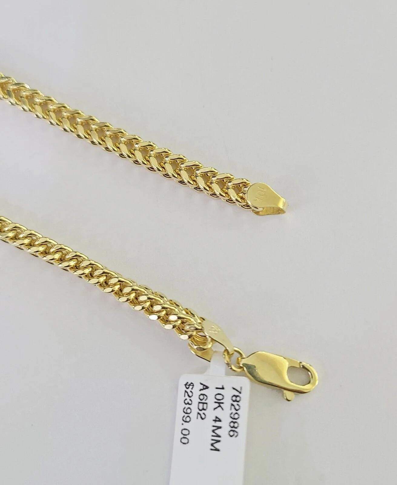 10k Franco Bracelet 4mm 8" Inch Yellow Gold Men Women Link Real 10kt - Image 3