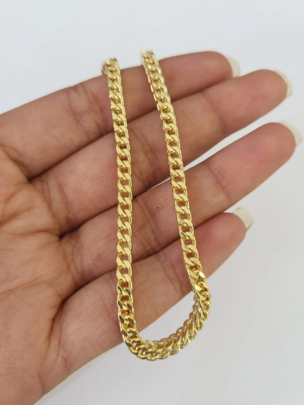 10k  Franco Bracelet 4mm 9" Inch Yellow Gold Men Women Link Real 10kt - Image 3