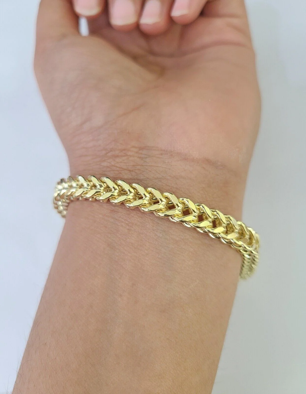 10k Franco Bracelet 6mm 8" Inch Yellow Gold Men Women Link Real 10kt - Image 3