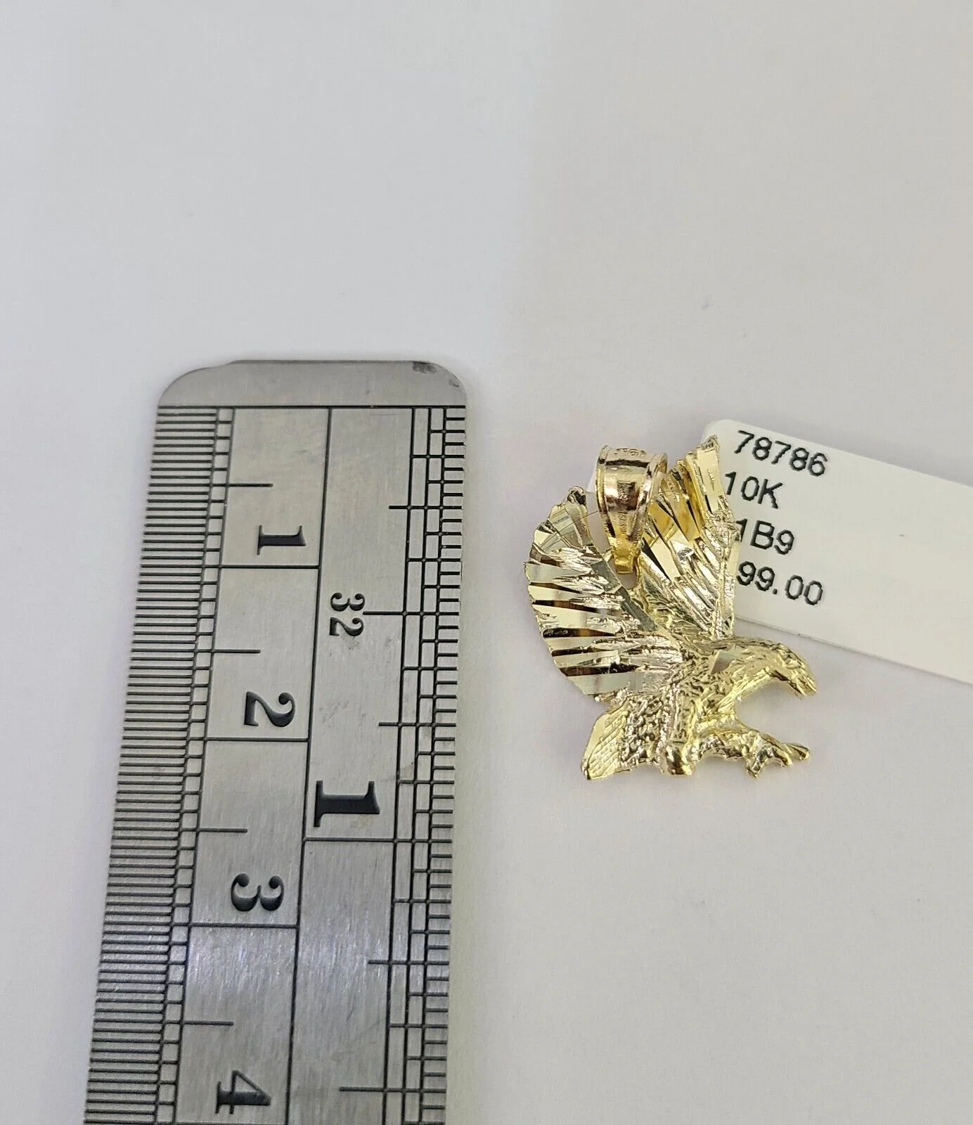 10K Franco Chain Eagle Pendant Charm Necklace 16"-24" 2mm Yellow Gold SET - Image 2
