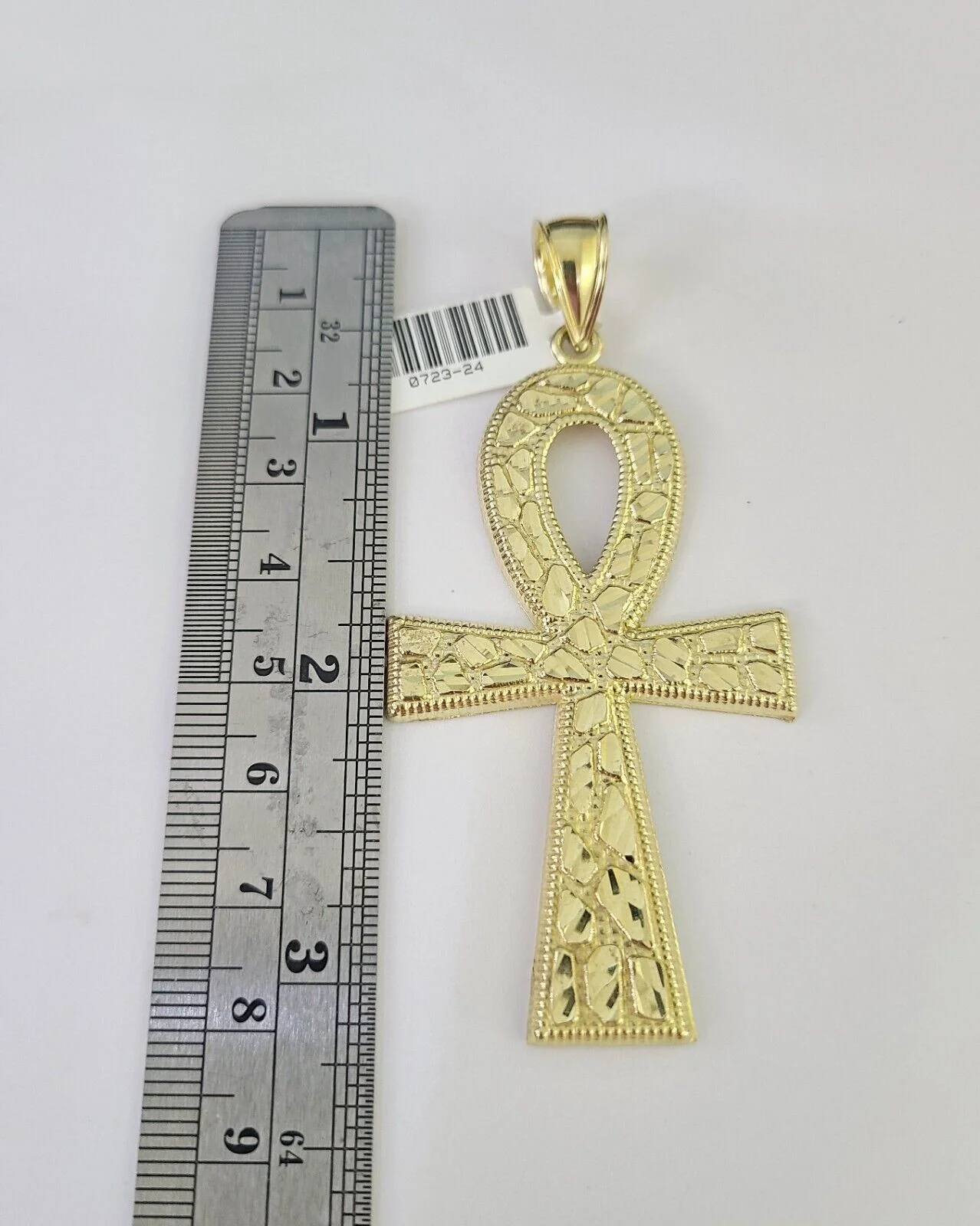 10K Franco Chain Jesus Ankh Cross Pendant Charm Necklace 20"-28" 4mm Gold Yellow - Image 3