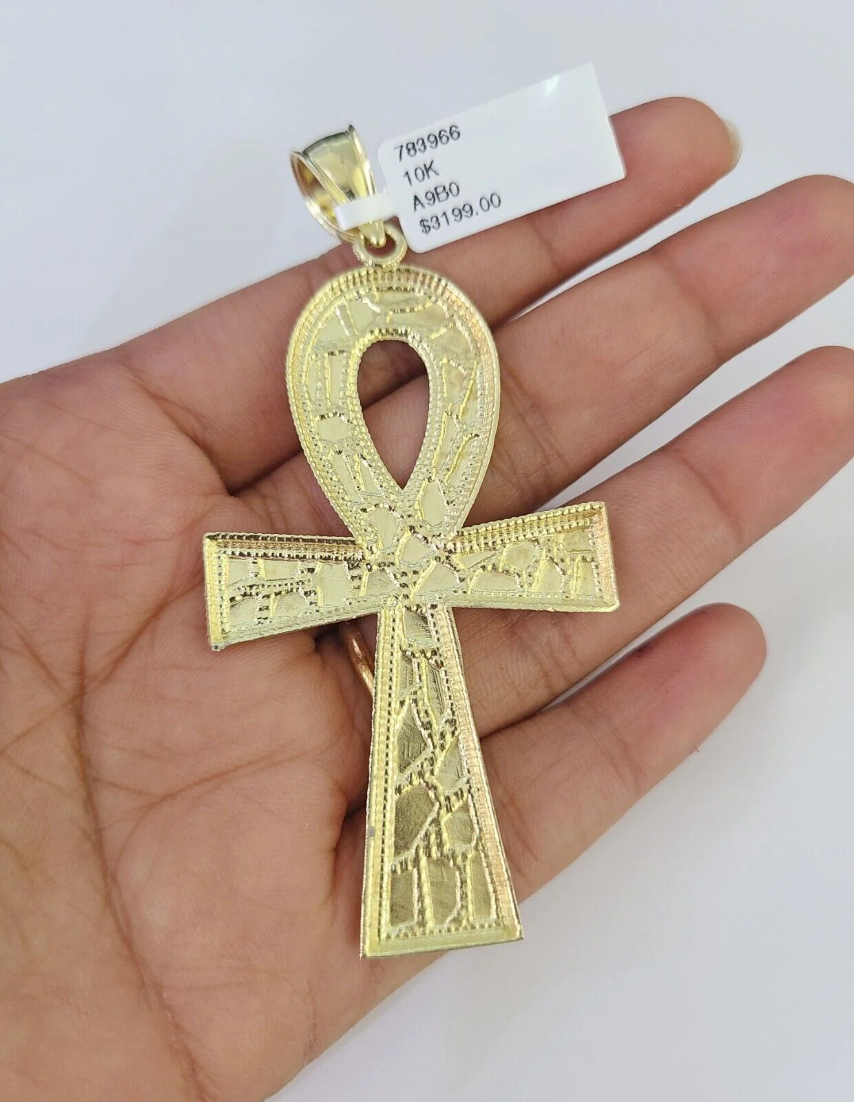 10K Franco Chain Jesus Ankh Cross Pendant Charm Necklace 20"-28" 4mm Gold Yellow - Image 6
