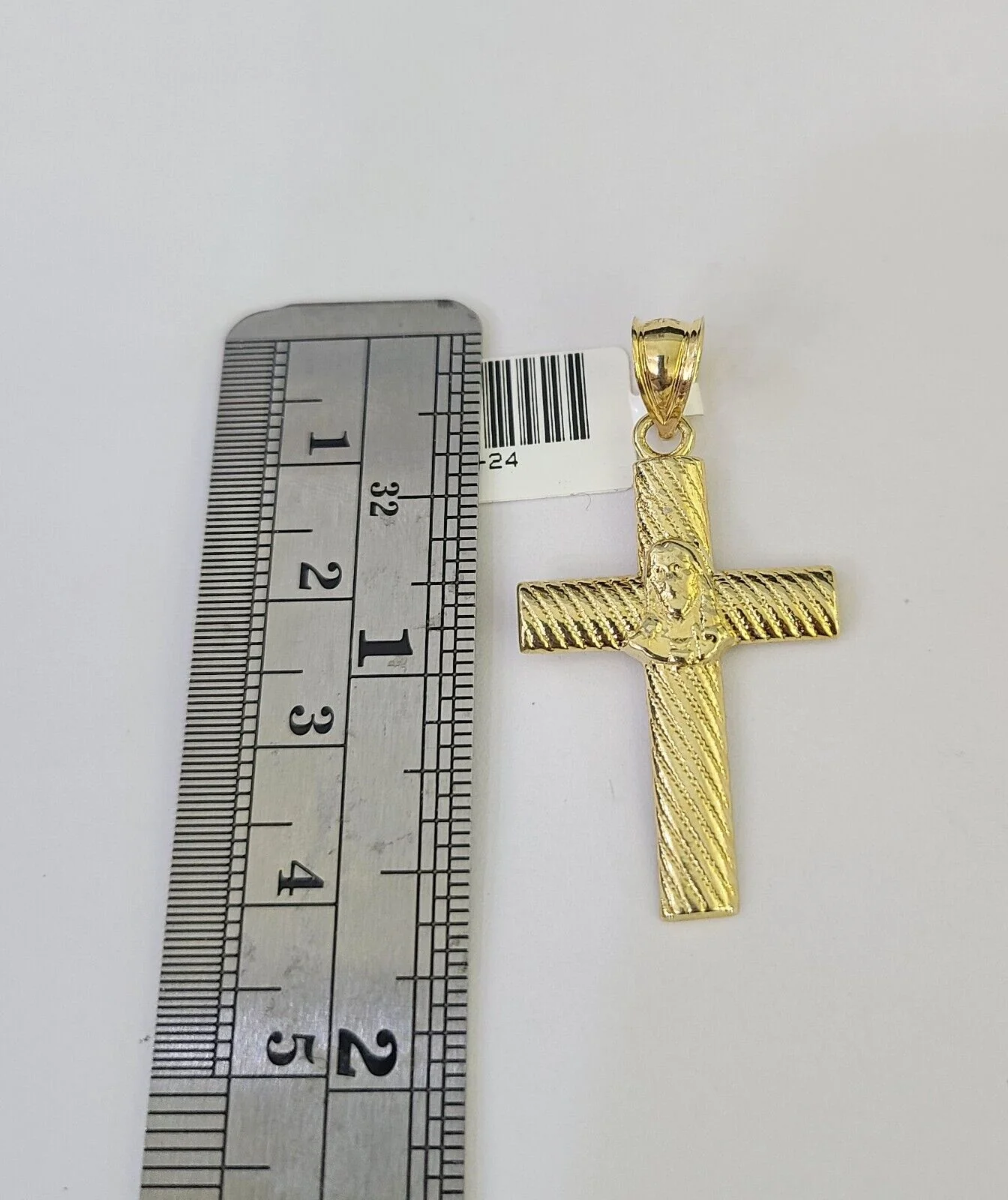 10K Franco Chain Jesus Cross Pendant Charm Necklace 16"-24" 2mm Gold SET Yellow - Image 3