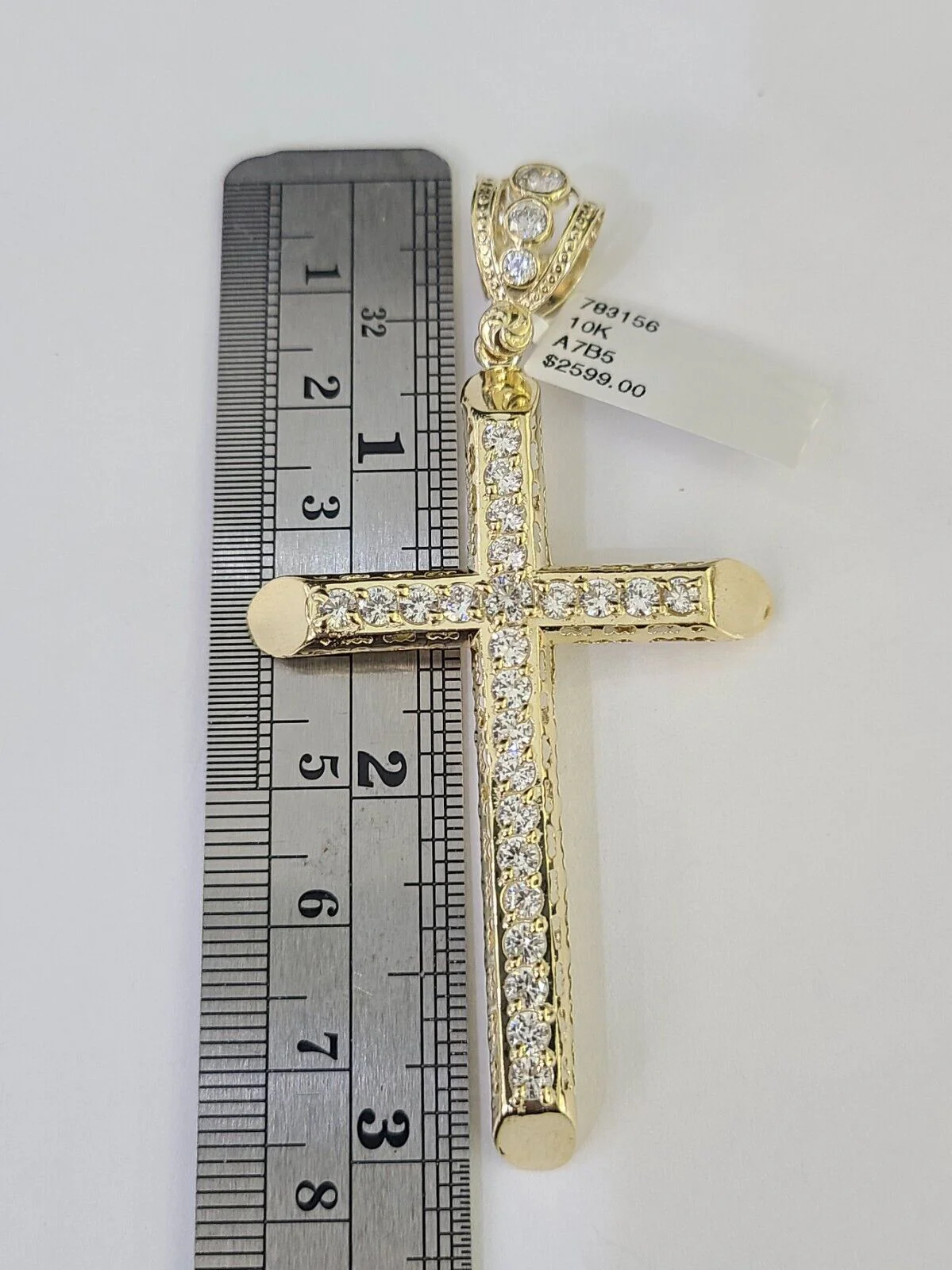 10K Franco Chain Jesus Cross Pendant Charm Necklace 20"-26" 3mm Gold - Image 5