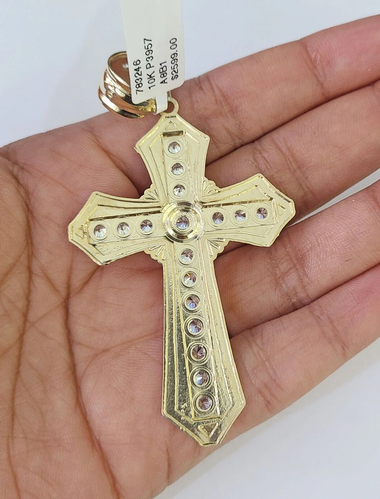 10K Franco Chain Jesus Cross Pendant Charm Necklace 20"-26" 3mm Gold - Image 7