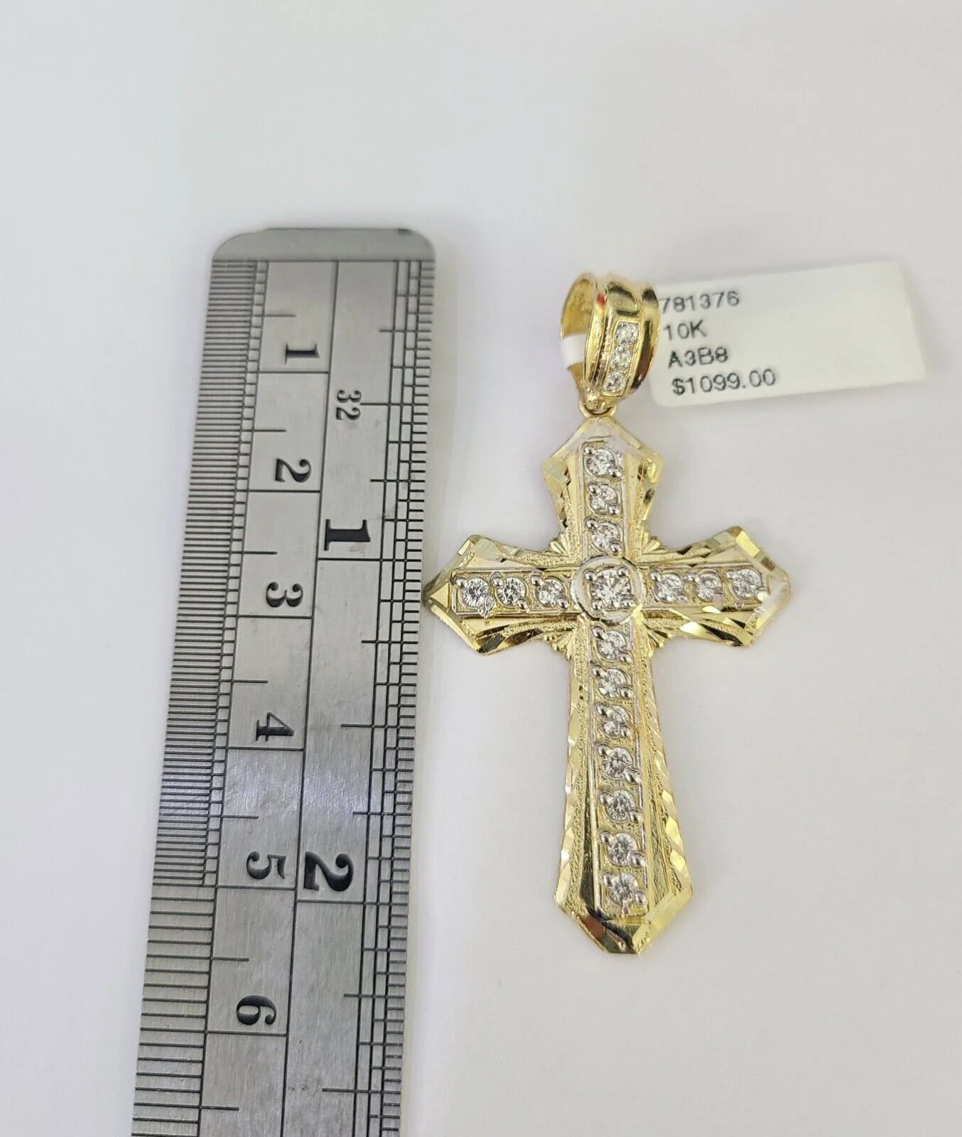 10K Franco Chain Jesus Cross Pendant Charm Necklace 20"-26" 3mm Gold Yellow SET - Image 4