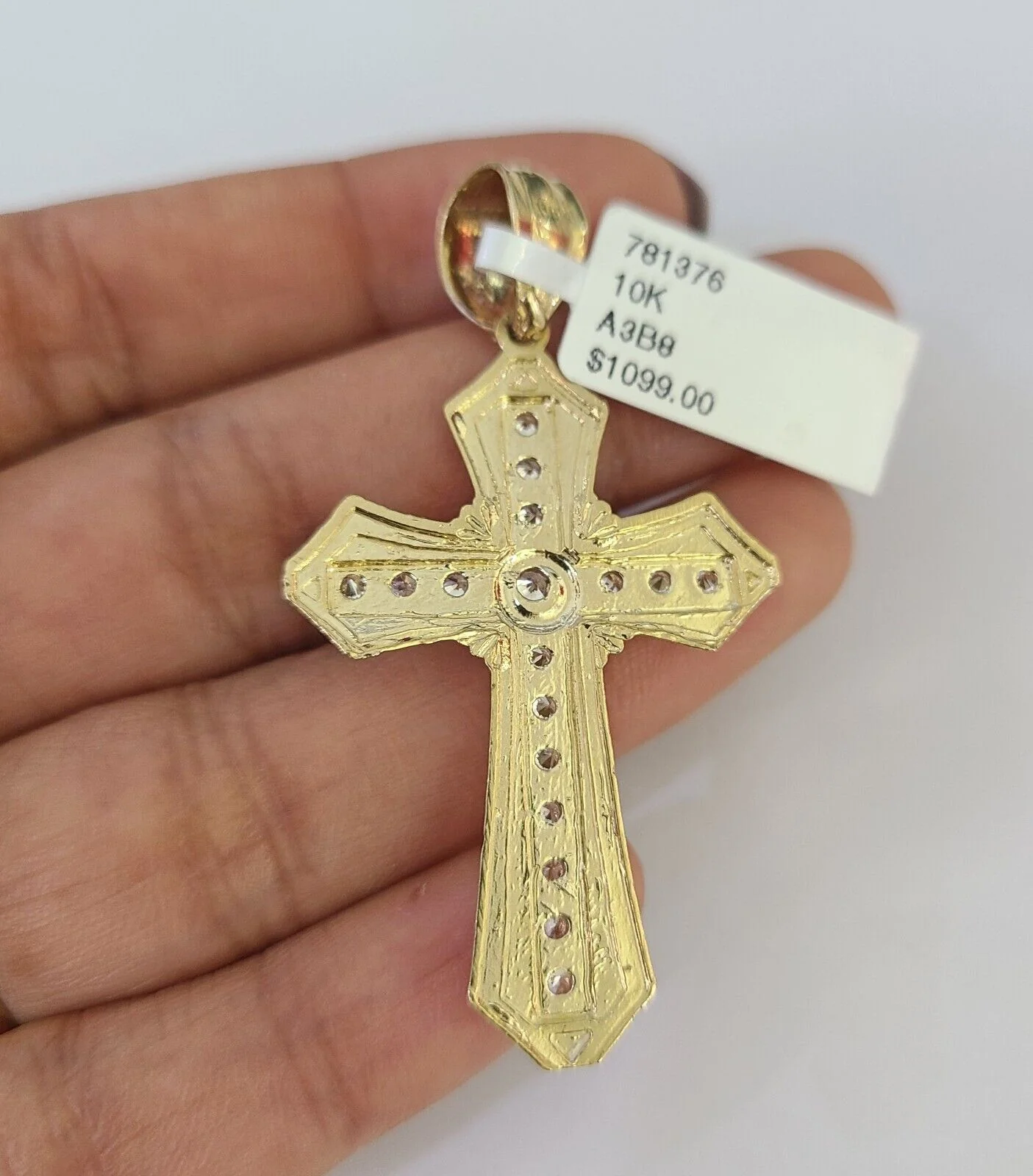 10K Franco Chain Jesus Cross Pendant Charm Necklace 20"-26" 3mm Gold Yellow SET - Image 7