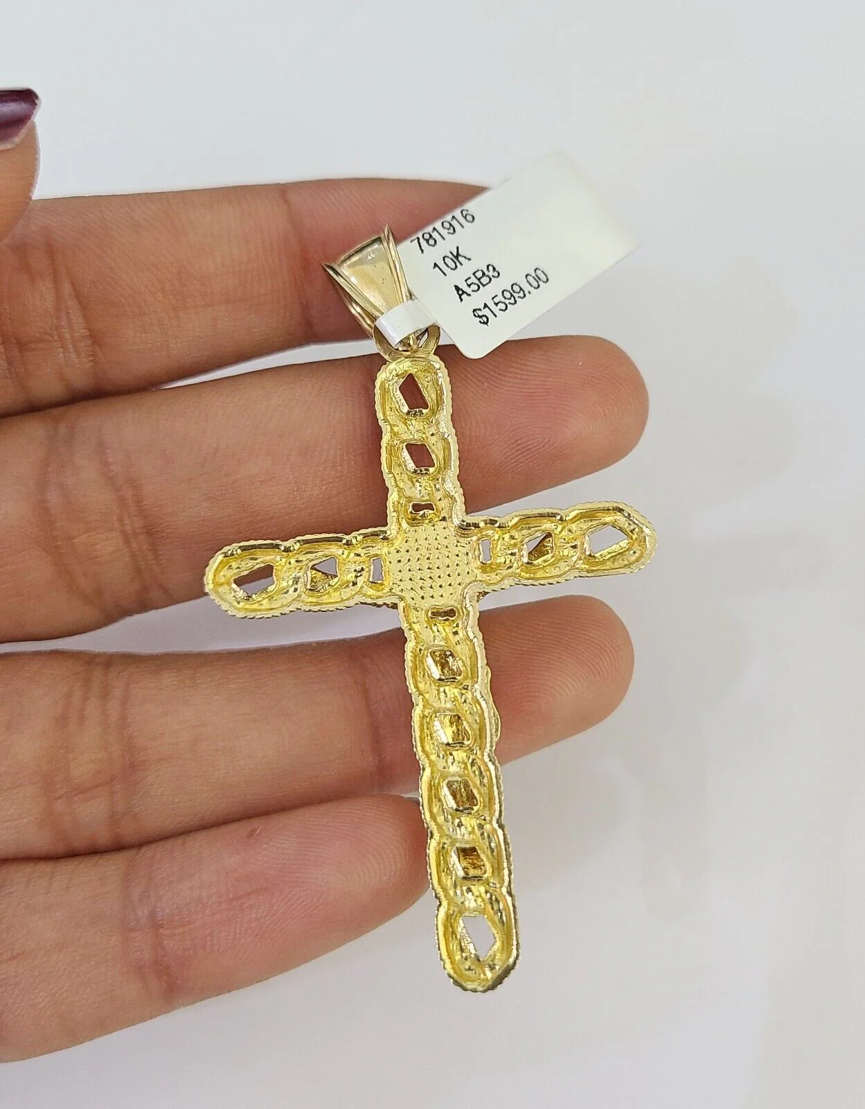 10K Franco Chain Jesus Cross Pendant Charm Necklace 20"-26" 3mm Gold Yellow SET - Image 7