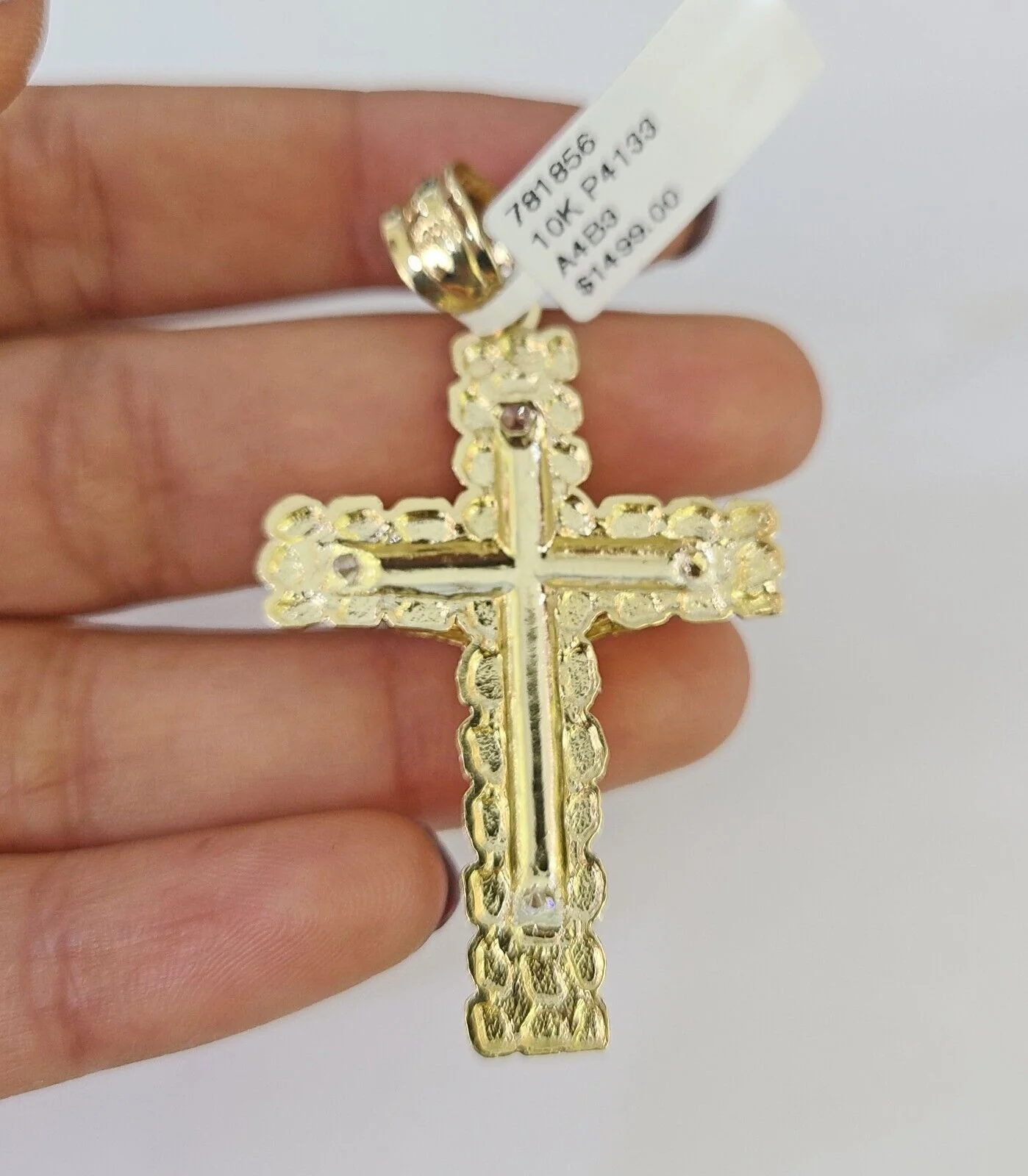 10K Franco Chain Jesus Cross Pendant Charm Necklace 20"-26" 3mm Gold Yellow SET - Image 7