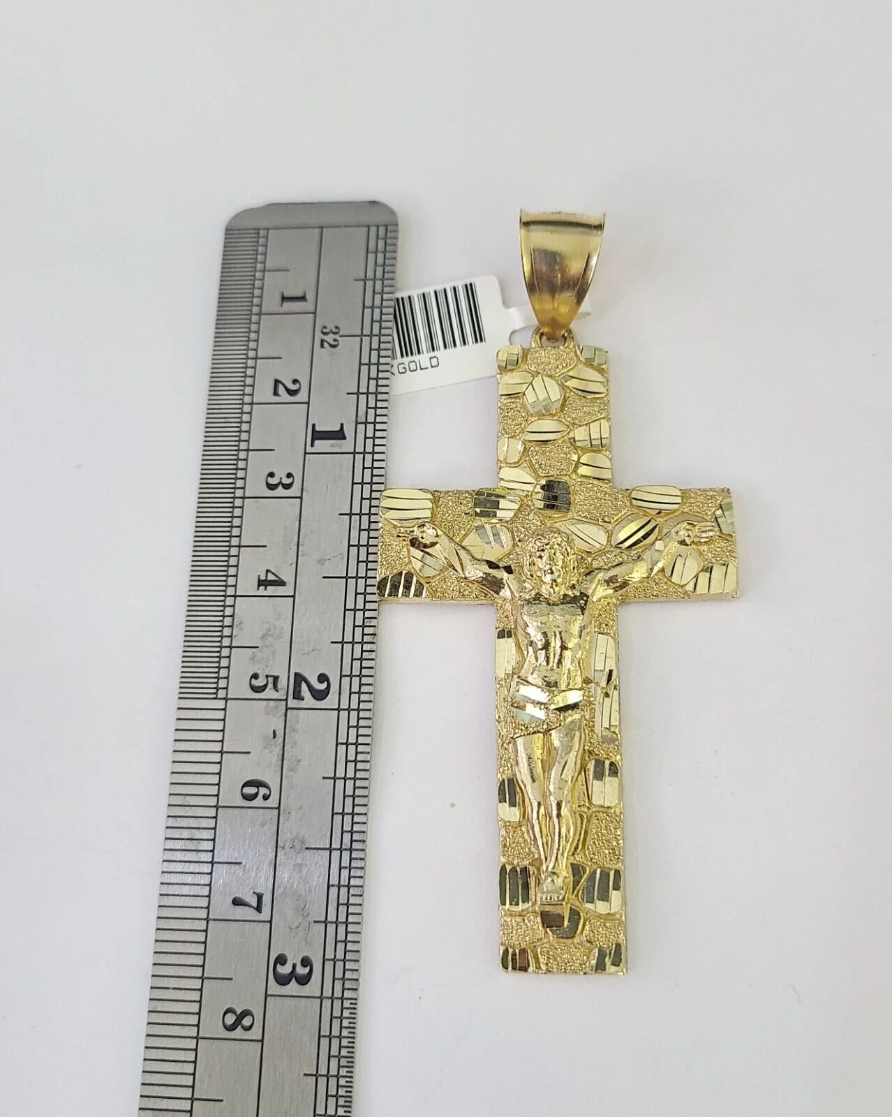 10K Franco Chain Jesus Cross Pendant Charm Necklace 20"-26" 5mm Gold SET Yellow - Image 3