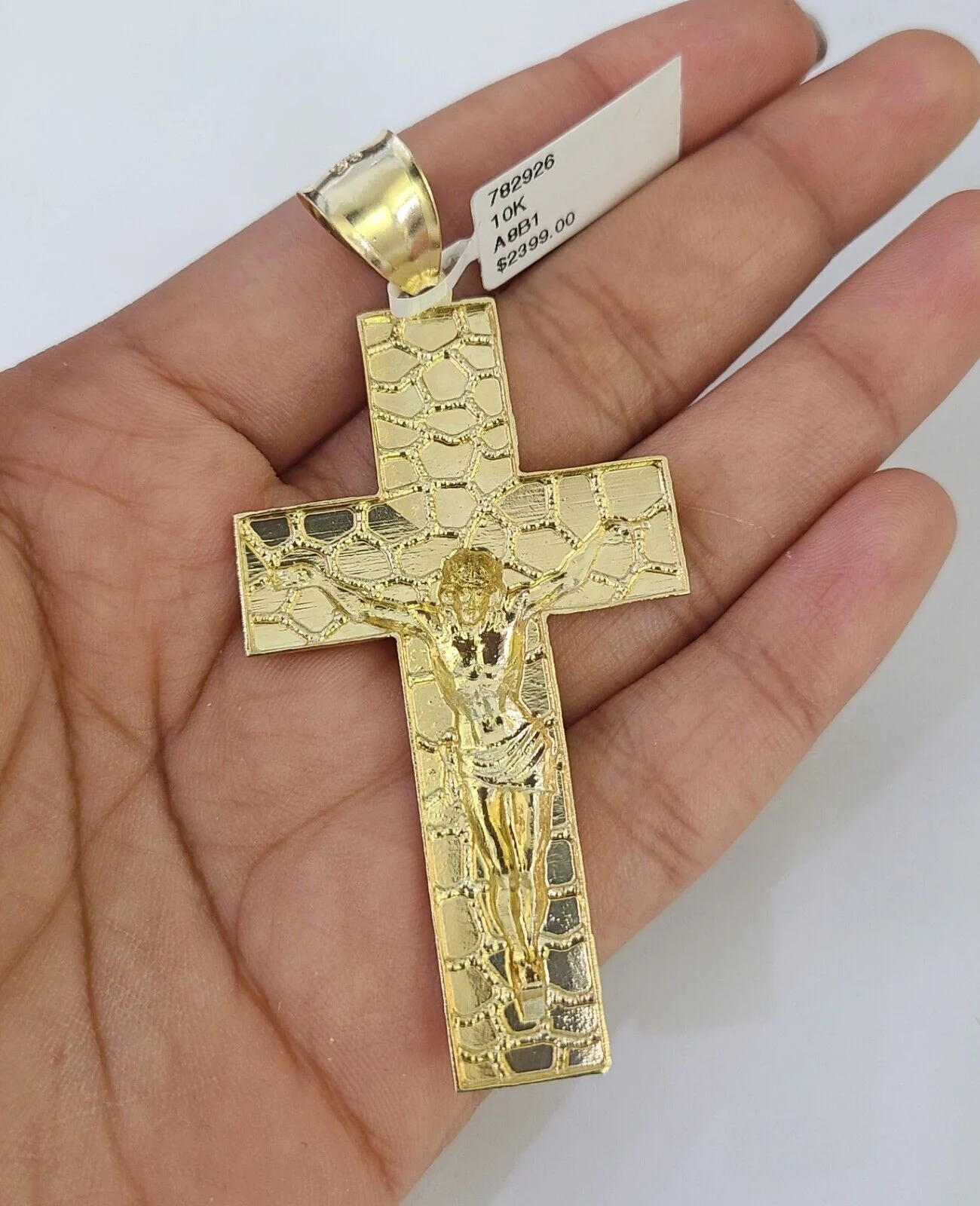 10K Franco Chain Jesus Cross Pendant Charm Necklace 20"-26" 5mm Gold SET Yellow - Image 7