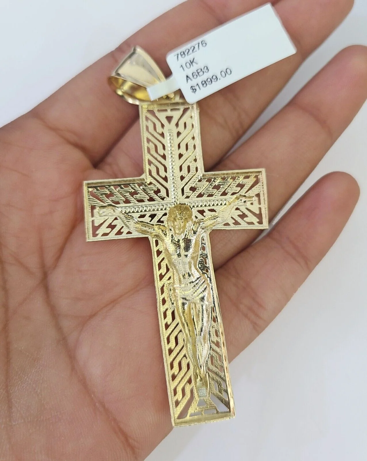 10K Franco Chain Jesus Cross Pendant Charm Necklace 20"-26" 5mm Gold SET Yellow - Image 7