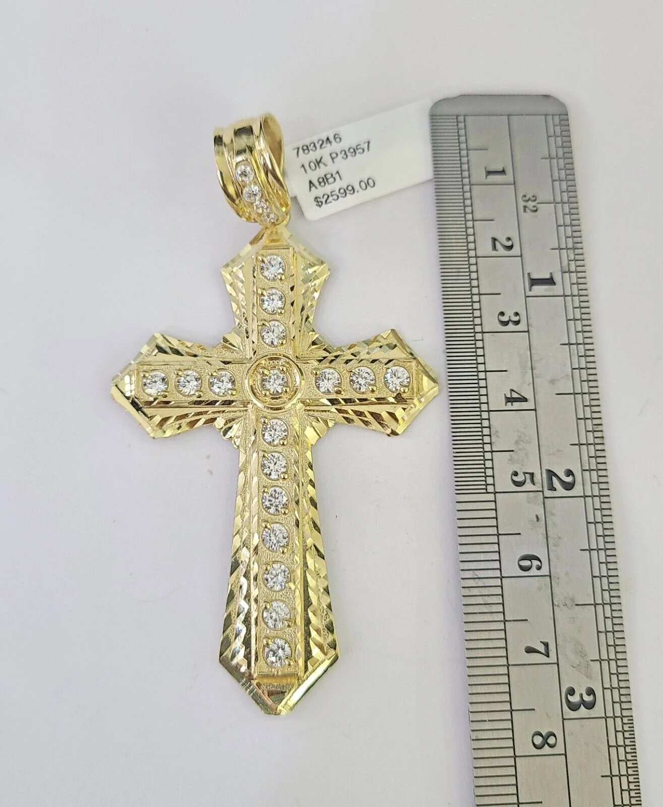 10K Franco Chain Jesus Cross Pendant Charm Necklace 20"-26" 5mm Gold SET Yellow - Image 4