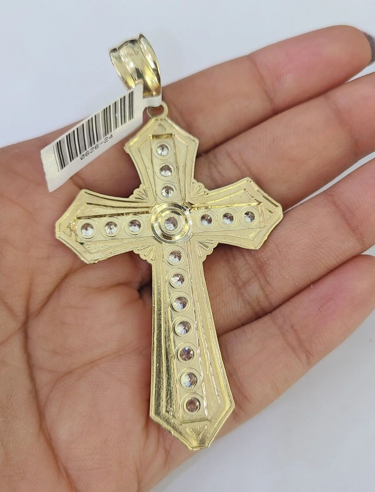 10K Franco Chain Jesus Cross Pendant Charm Necklace 20"-26" 5mm Gold SET Yellow - Image 7