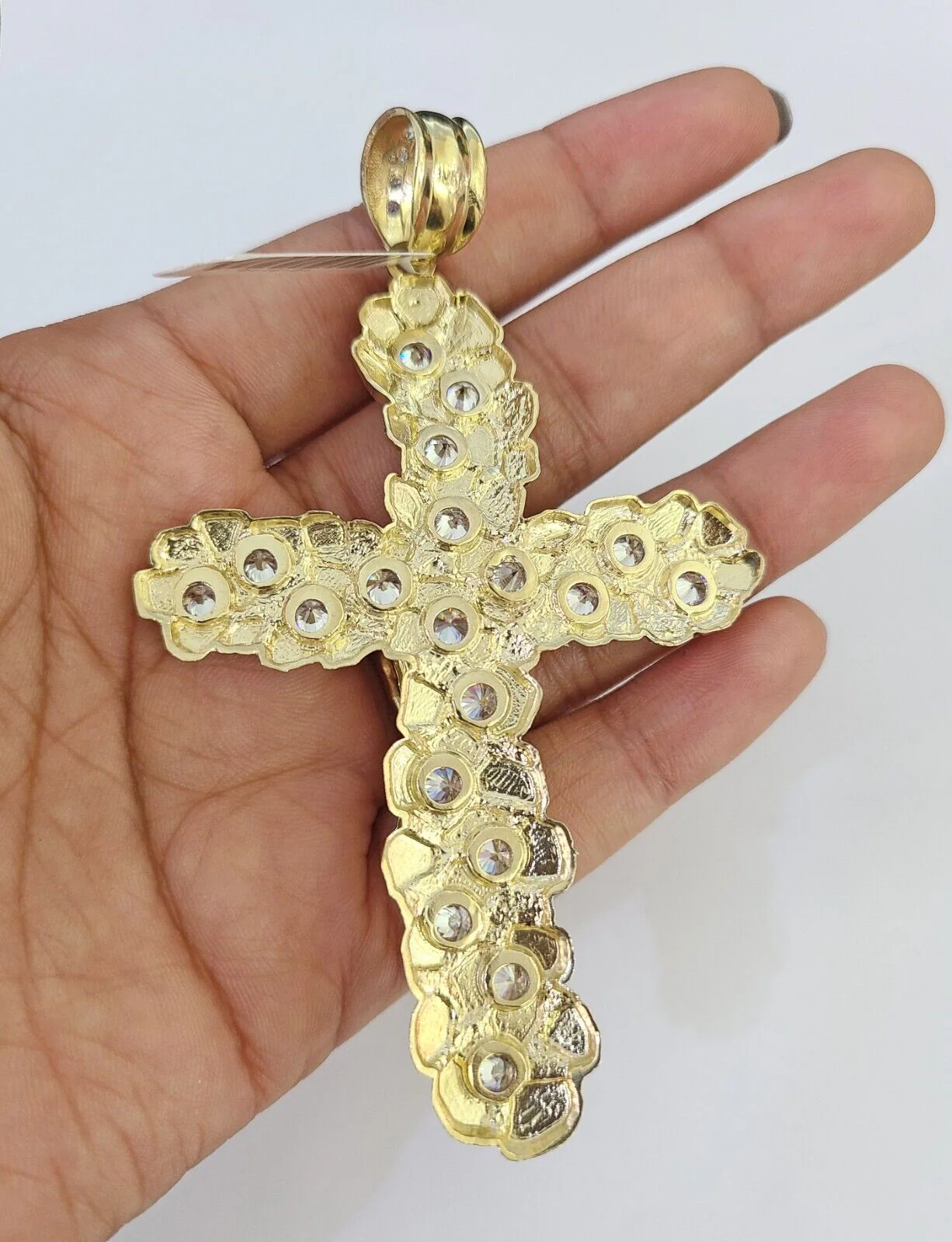 10K Franco Chain Jesus Cross Pendant Charm Necklace 20"-26" 5mm Gold Yellow SET - Image 6