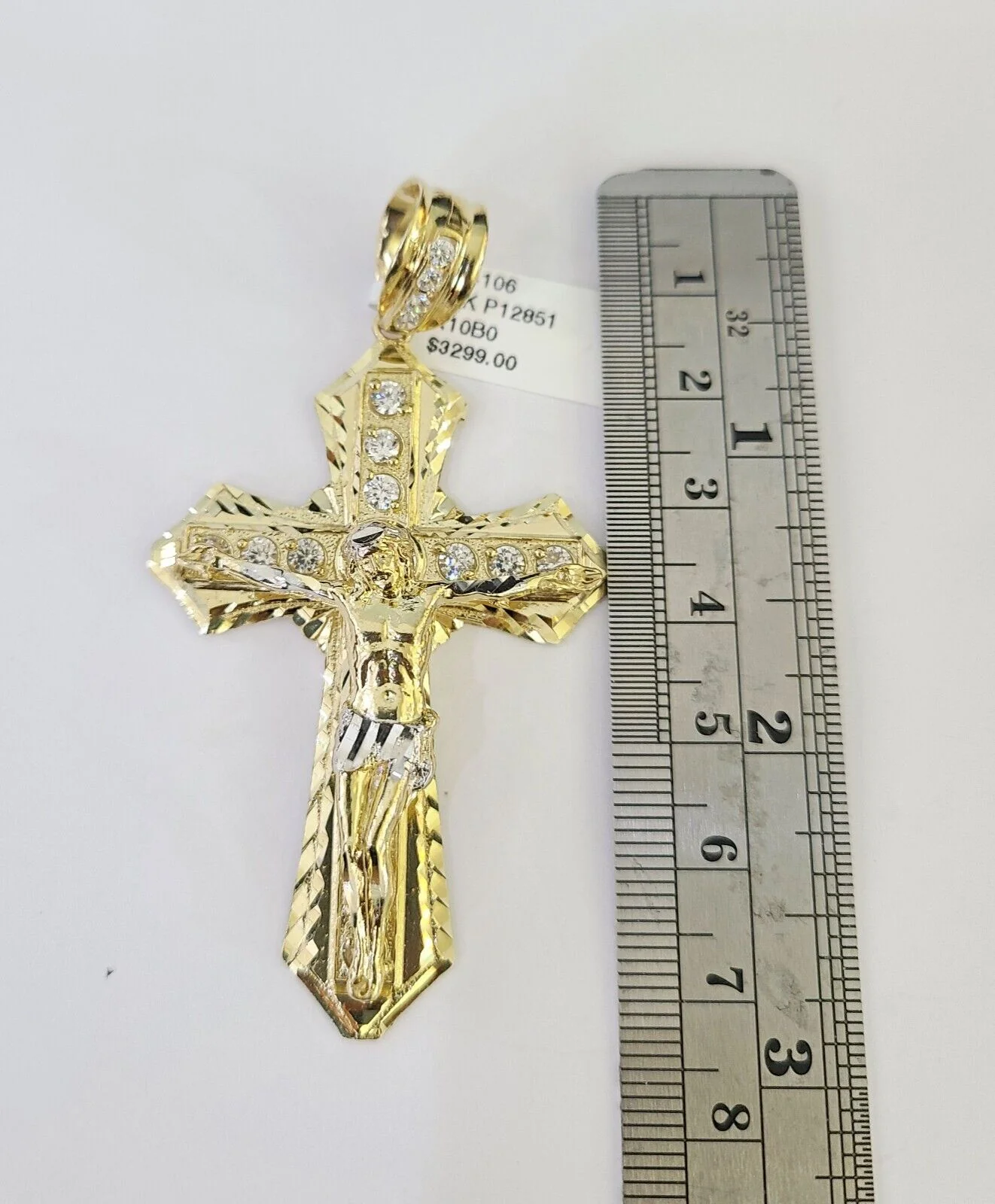 10K Franco Chain Jesus Cross Pendant Charm Necklace 20"-26" 5mm Gold Yellow SET - Image 4