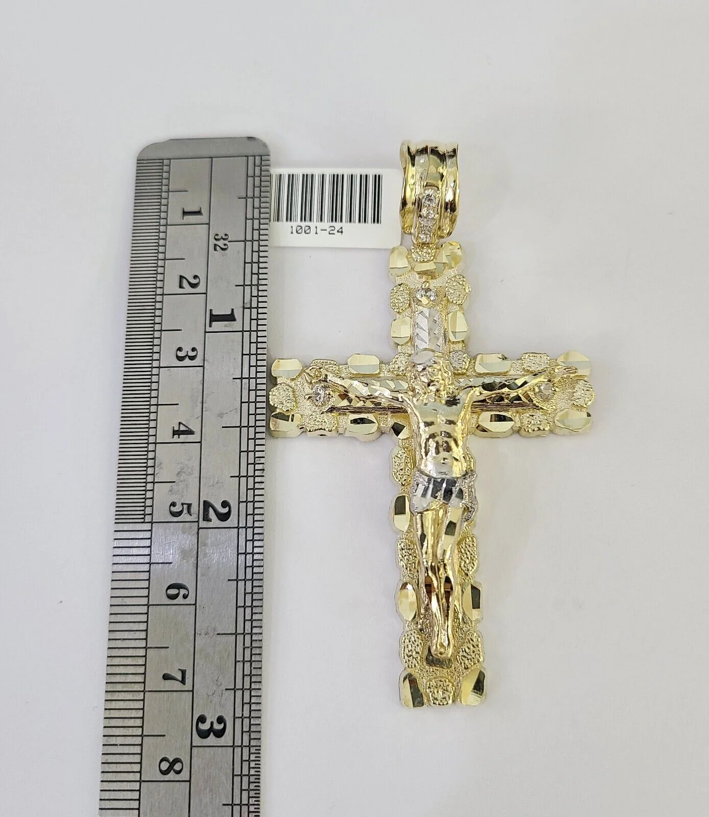 10K Franco Chain Jesus Cross Pendant Charm Necklace 20"-26" 5mm Gold Yellow SET - Image 5