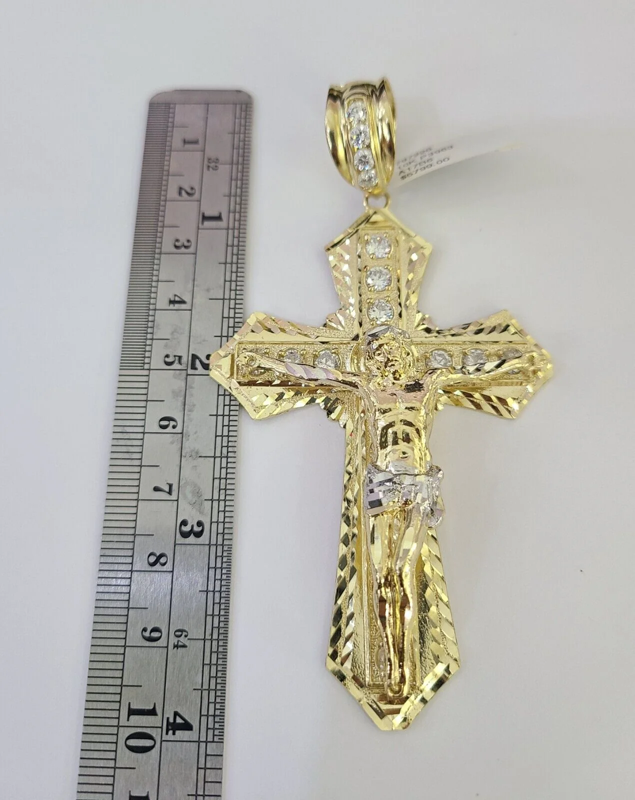 10K Franco Chain Jesus Cross Pendant Charm Necklace 20"-26" 5mm Gold Yellow SET - Image 3