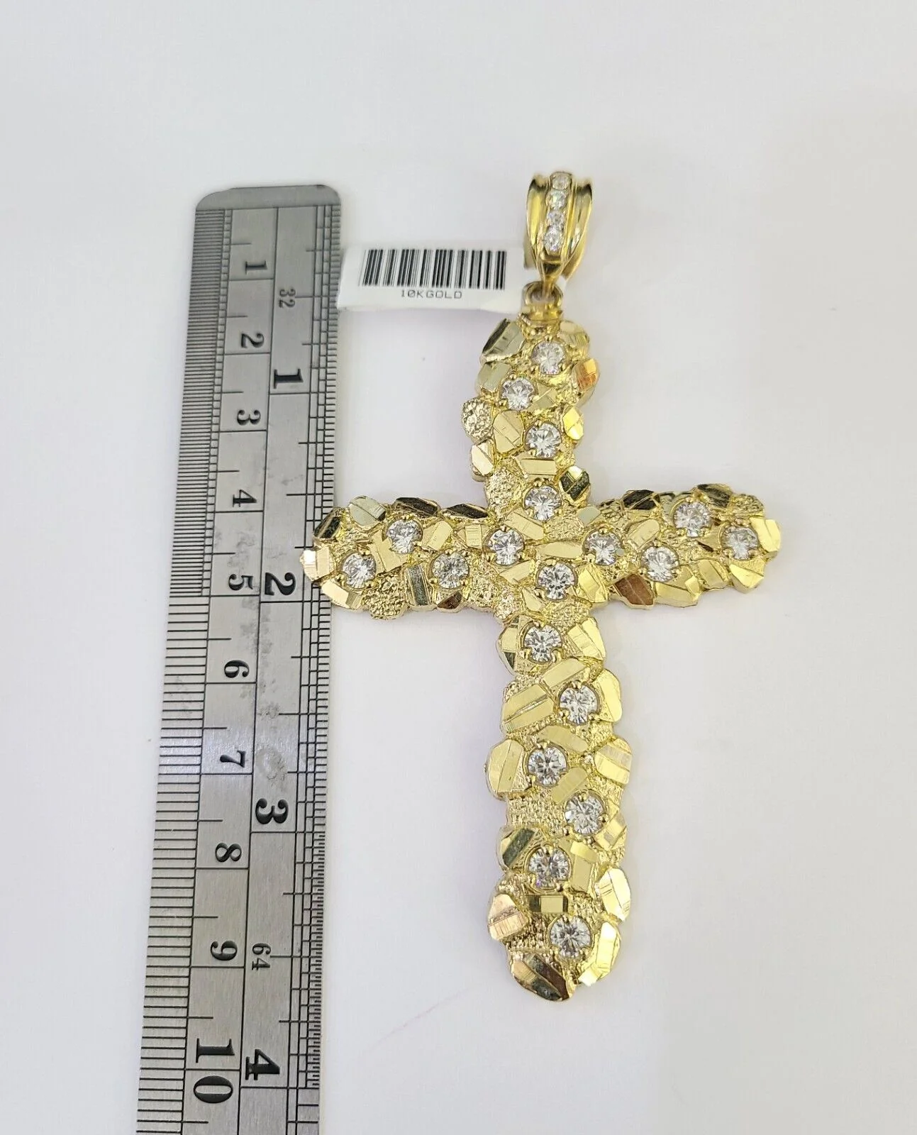 10K Franco Chain Jesus Cross Pendant Charm Necklace 20"-26" 5mm Gold Yellow SET - Image 4