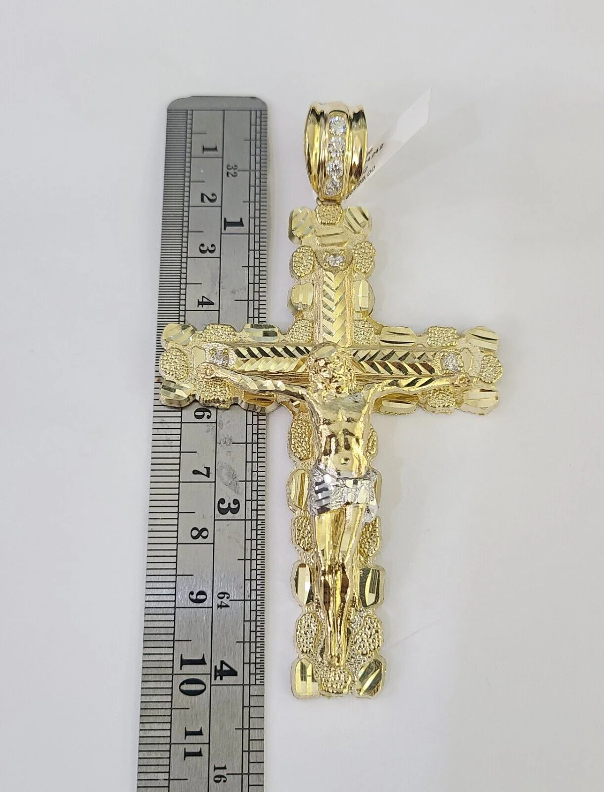 10K Franco Chain Jesus Cross Pendant Charm Necklace 20"-26" 5mm Gold Yellow SET - Image 3