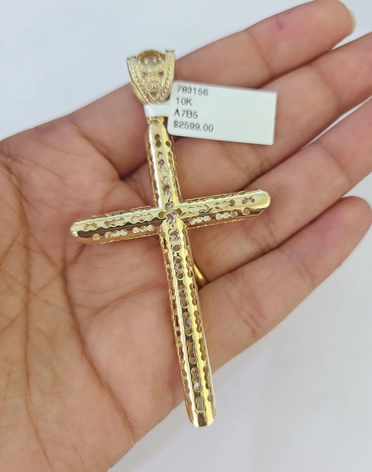 10K Franco Chain Jesus Cross Pendant Charm Necklace 20"-28" 4mm Gold Yellow SET - Image 7