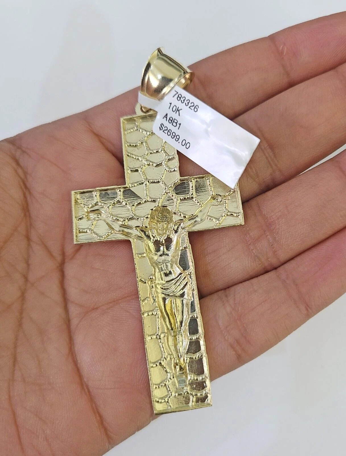10K Franco Chain Jesus Crucifix Cross Pendant Charm Necklace 20"-26" 3mm Gold - Image 6