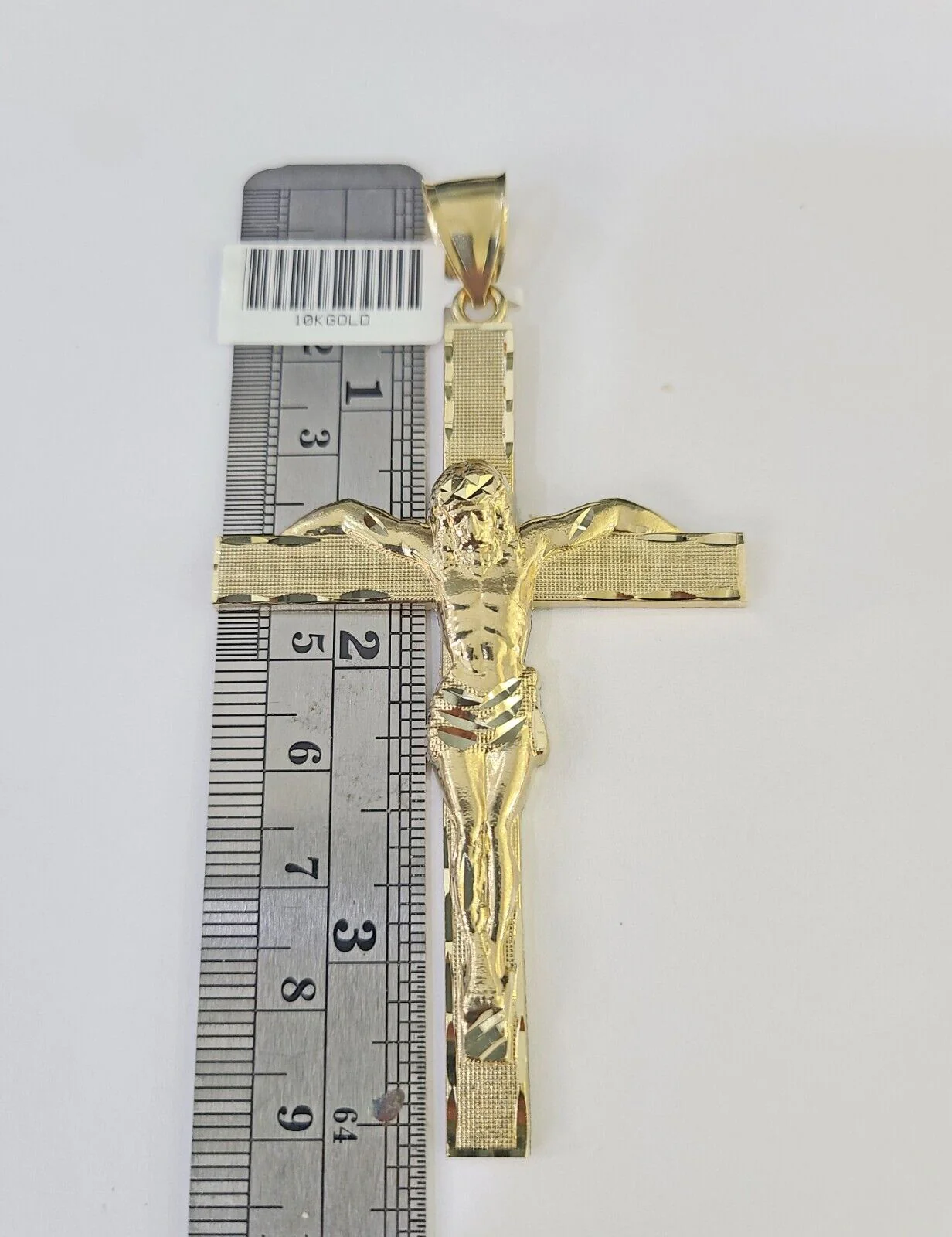 10K Franco Chain Jesus Crucifix Cross Pendant Charm Necklace 20"-26" 3mm Gold - Image 4