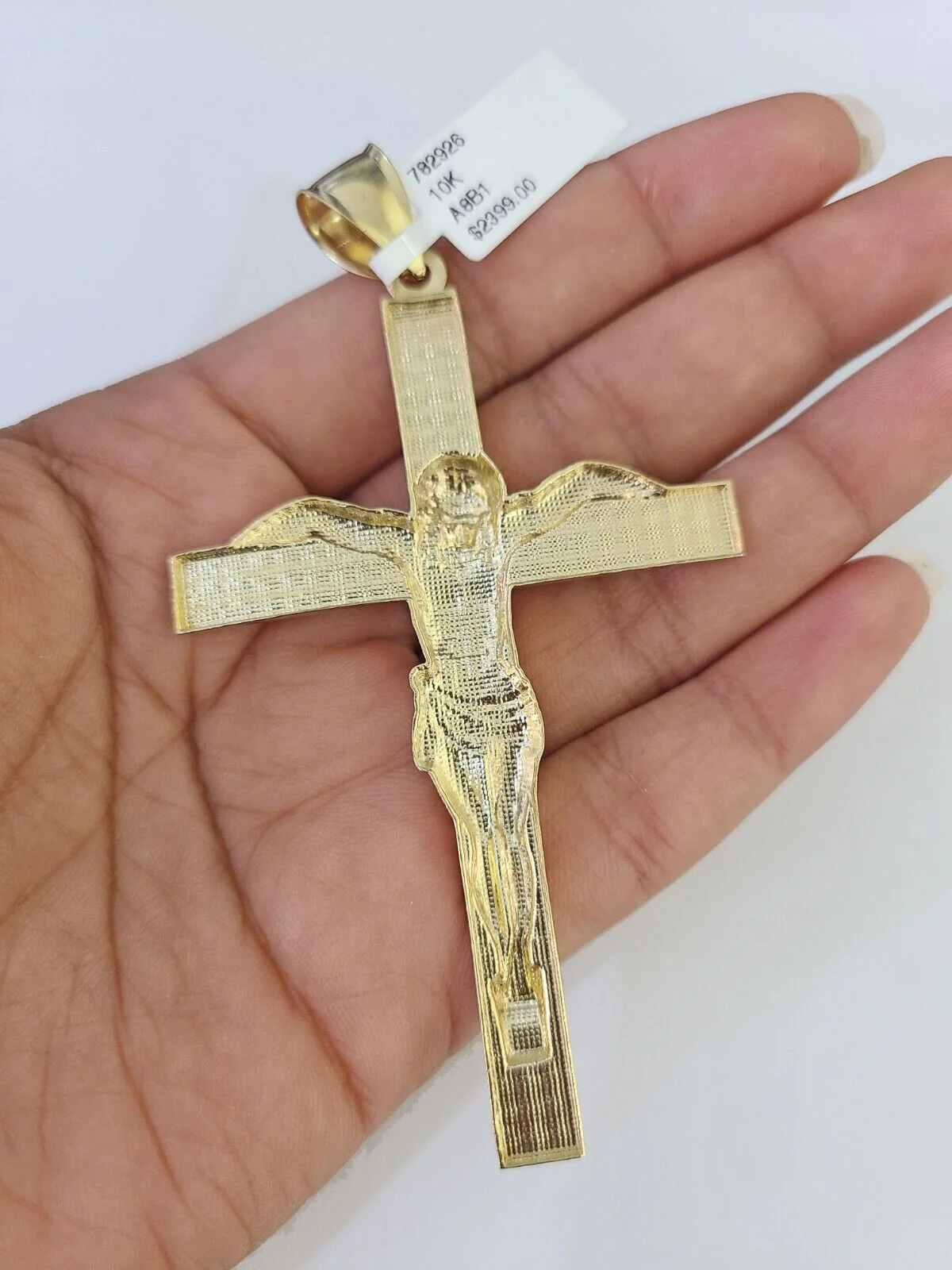 10K Franco Chain Jesus Crucifix Cross Pendant Charm Necklace 20"-26" 3mm Gold - Image 7