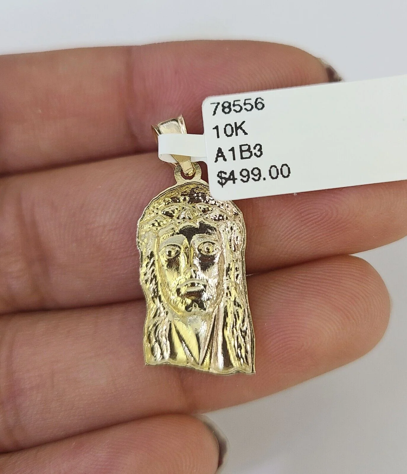 10K Franco Chain Jesus Head Pendant Charm Necklace 16"-24" 2mm Gold SET Yellow - Image 7