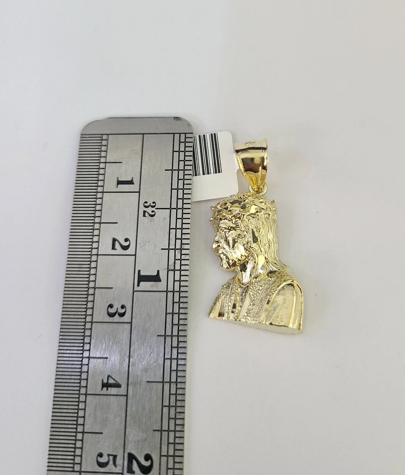 10K Franco Chain Jesus Head Pendant Charm Necklace 16"-24" 2mm Yellow Gold SET - Image 2