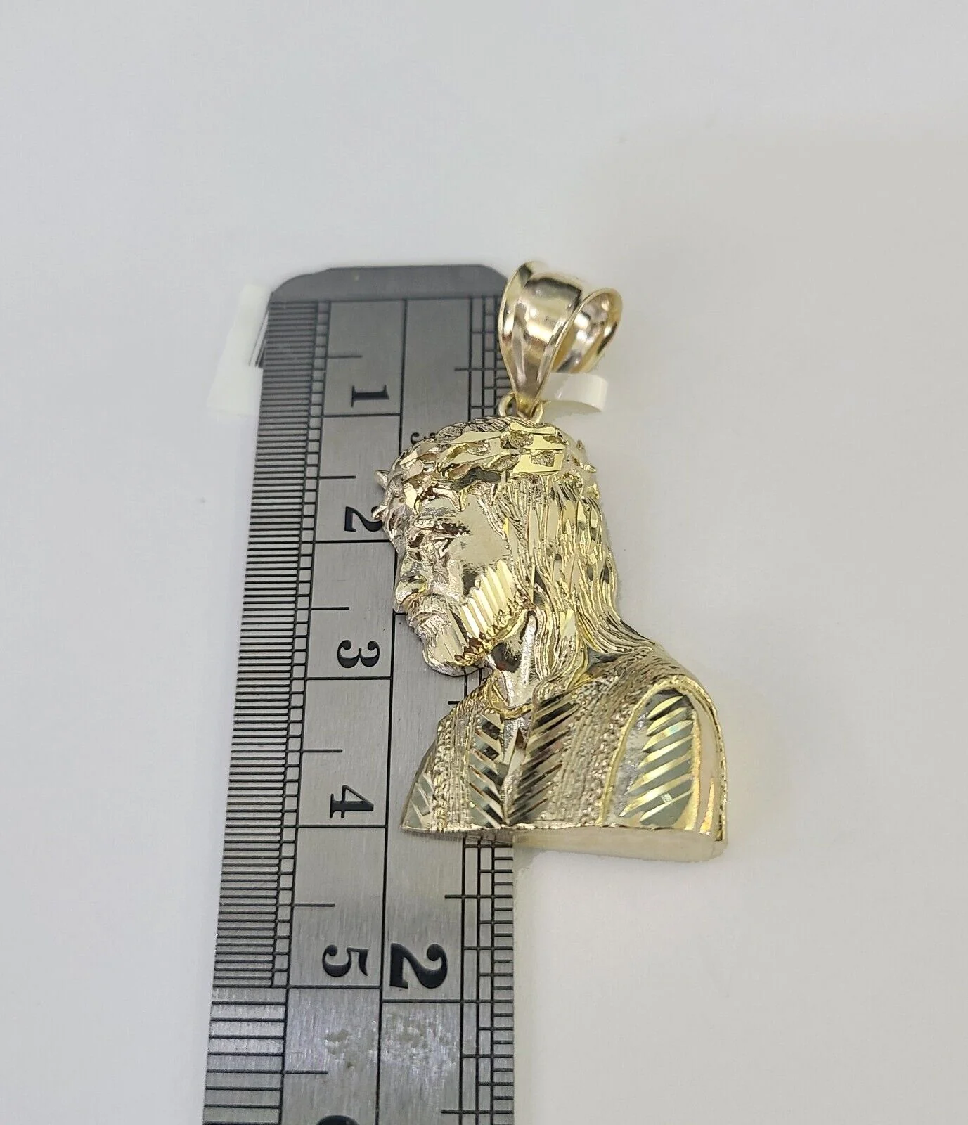 10K Franco Chain Jesus Head Pendant Charm Necklace 20"-26" 2.5mm Yellow Gold - Image 6