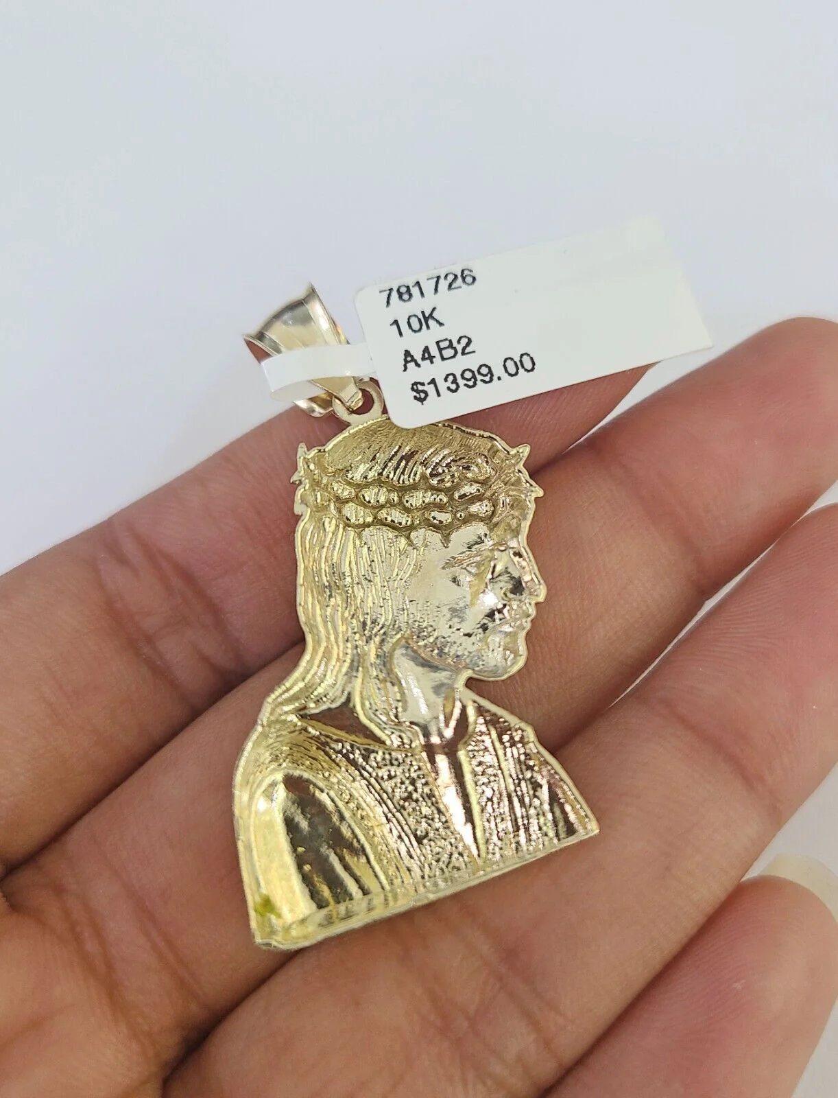 10K Franco Chain Jesus Head Pendant Charm Necklace 20"-26" 2.5mm Yellow Gold - Image 7