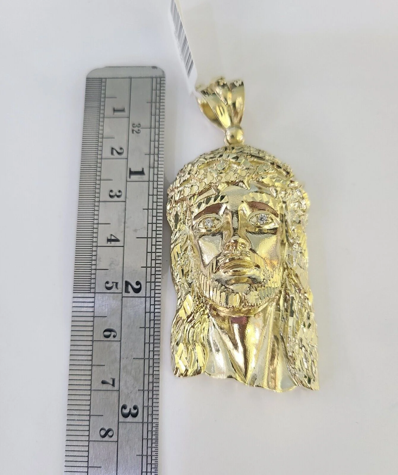 10K Franco Chain Jesus Head Pendant Charm Necklace 20"-28" 4mm Gold Yellow SET - Image 4