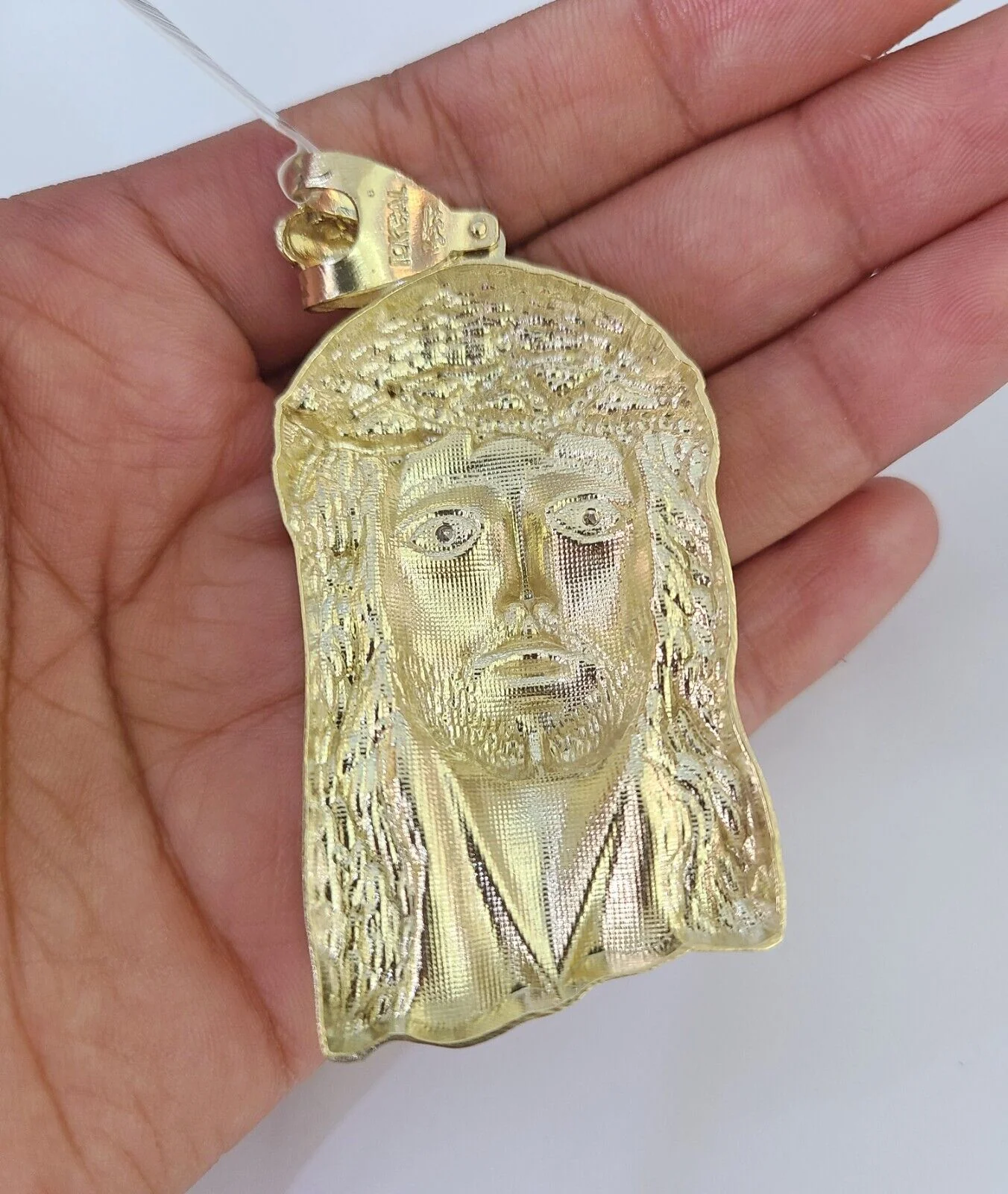 10K Franco Chain Jesus Head Pendant Charm Necklace 20"-28" 4mm Gold Yellow SET - Image 7