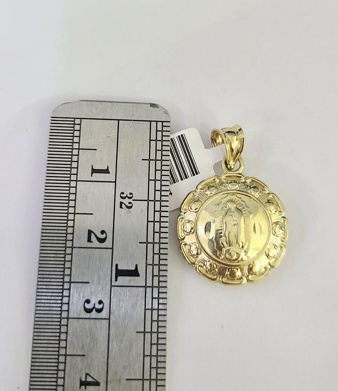 10K Franco Chain Jesus Mary Pendant Charm Necklace 16"-24" 2mm Gold SET Yellow - Image 3