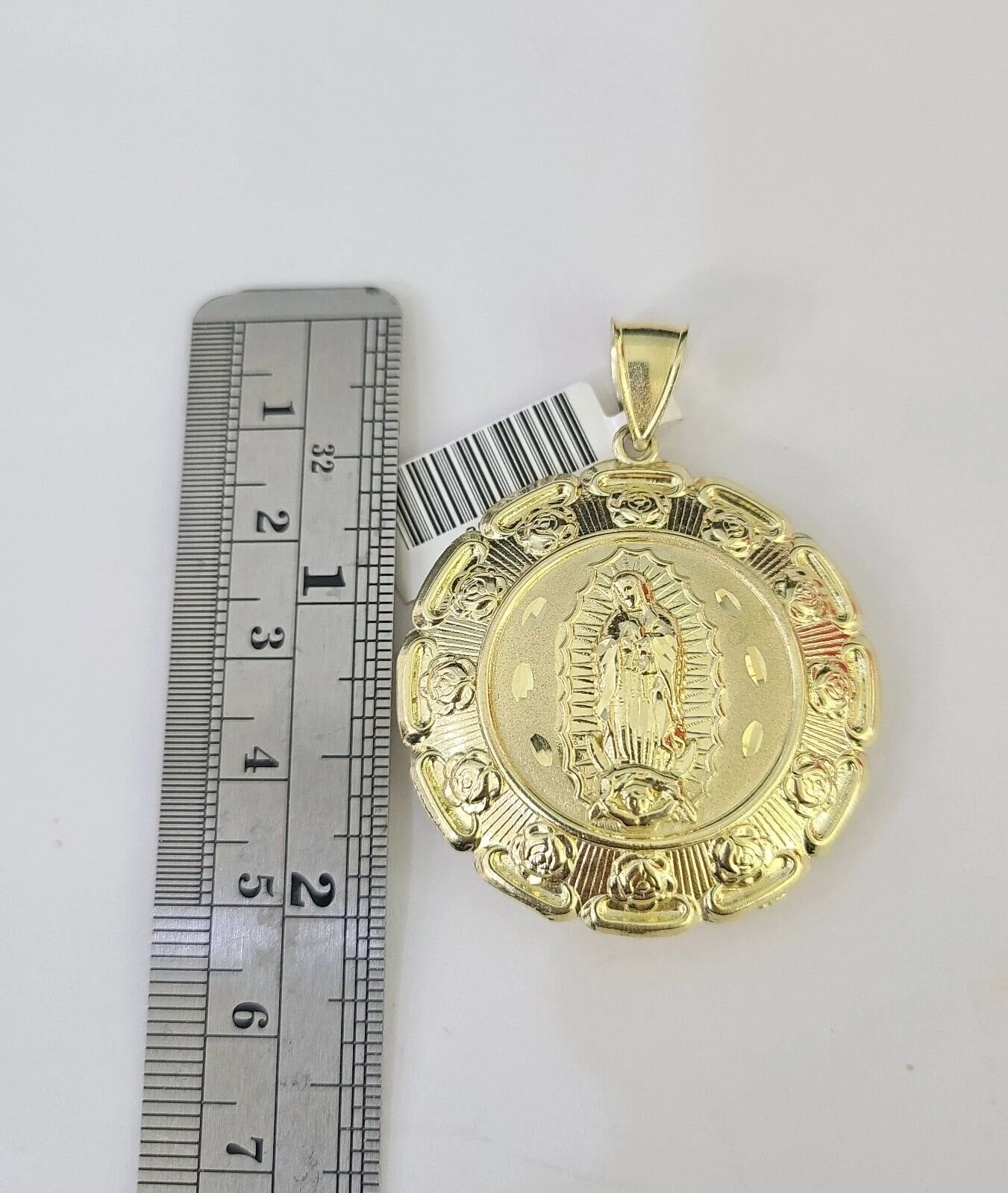 10K Franco Chain Jesus Mary Pendant Charm Necklace 20"-26" 3mm Gold Yellow SET - Image 7