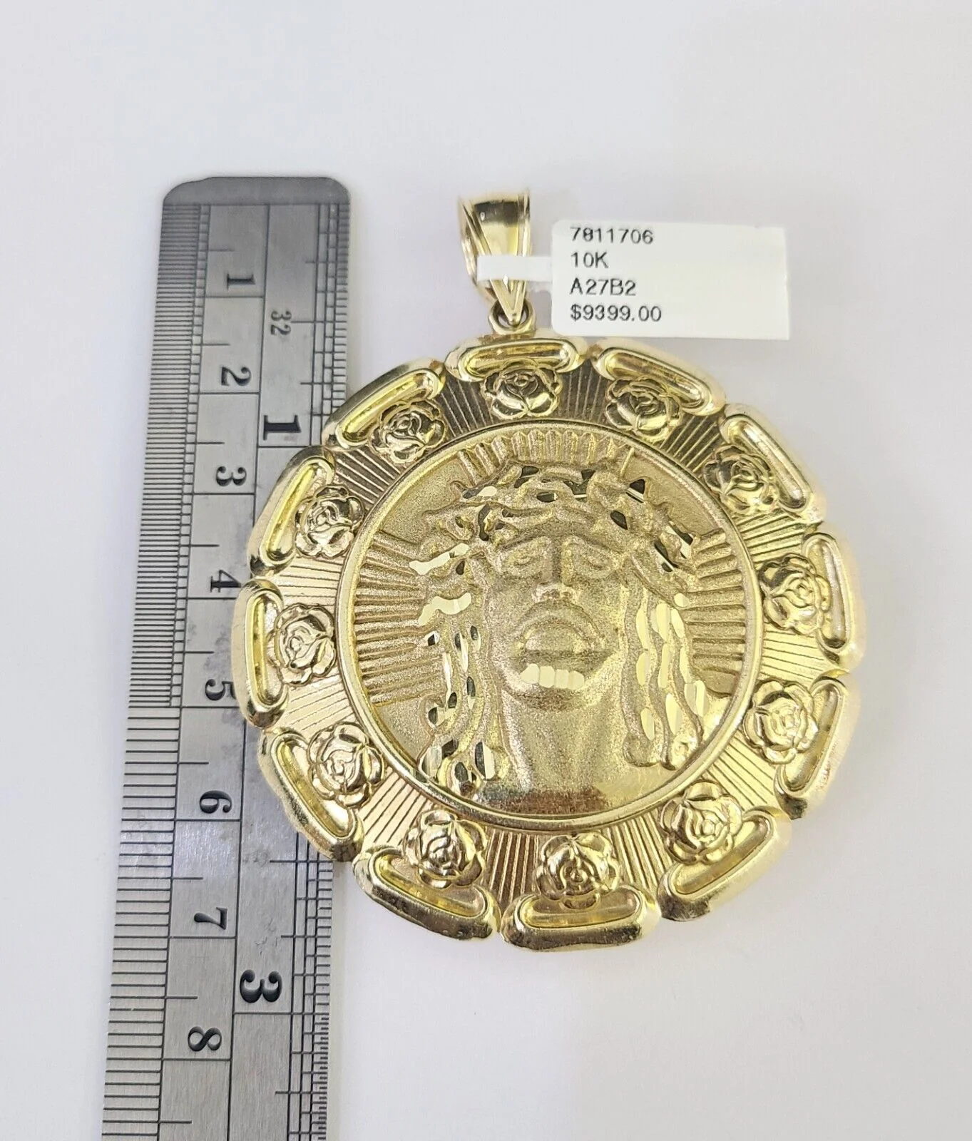 10K Franco Chain Jesus Mary Pendant Charm Necklace 20"-26" 5mm Gold SET Yellow - Image 3