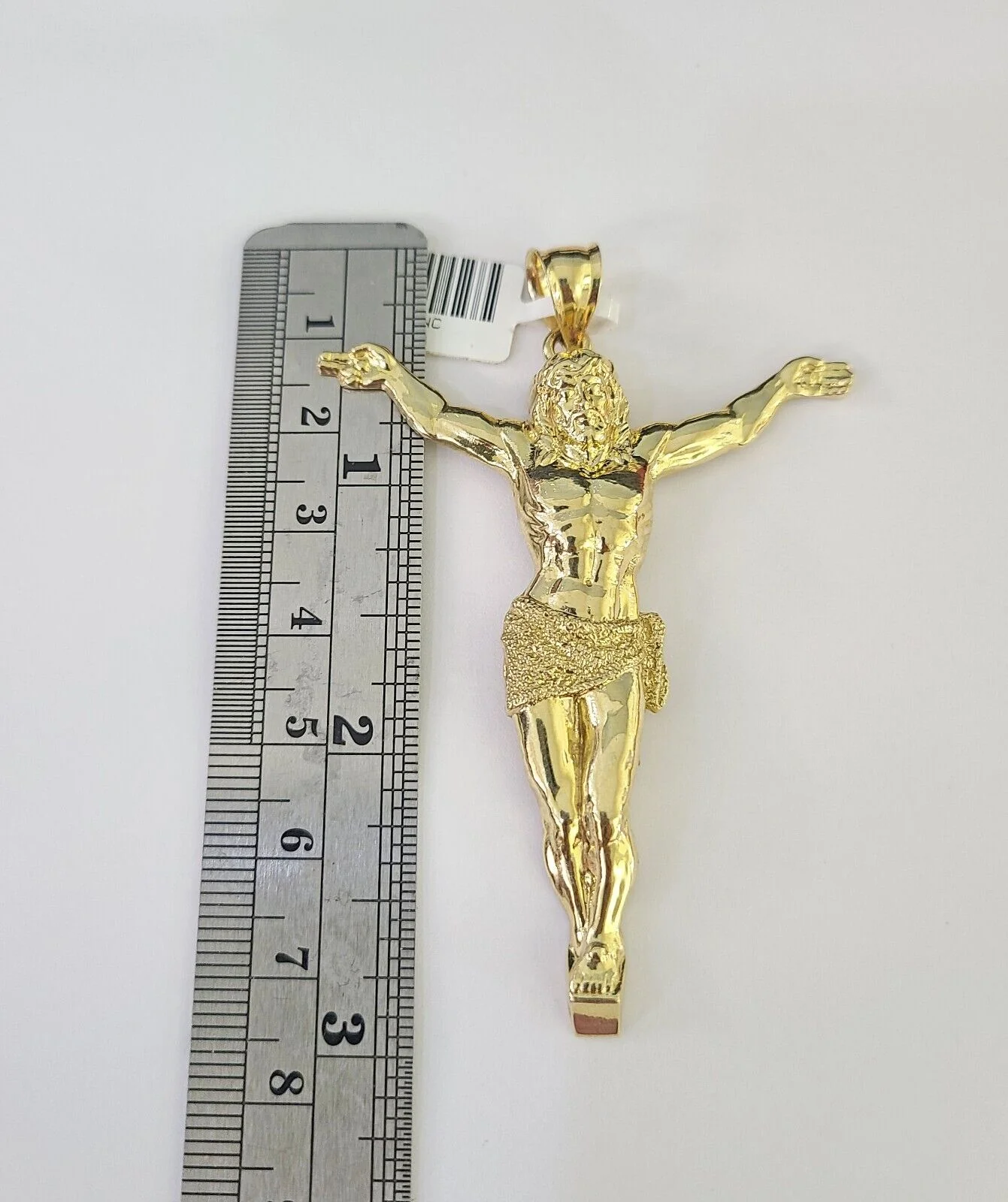 10K Franco Chain Jesus Pendant Charm Necklace 20"-28" 4mm Gold SET Yellow - Image 4