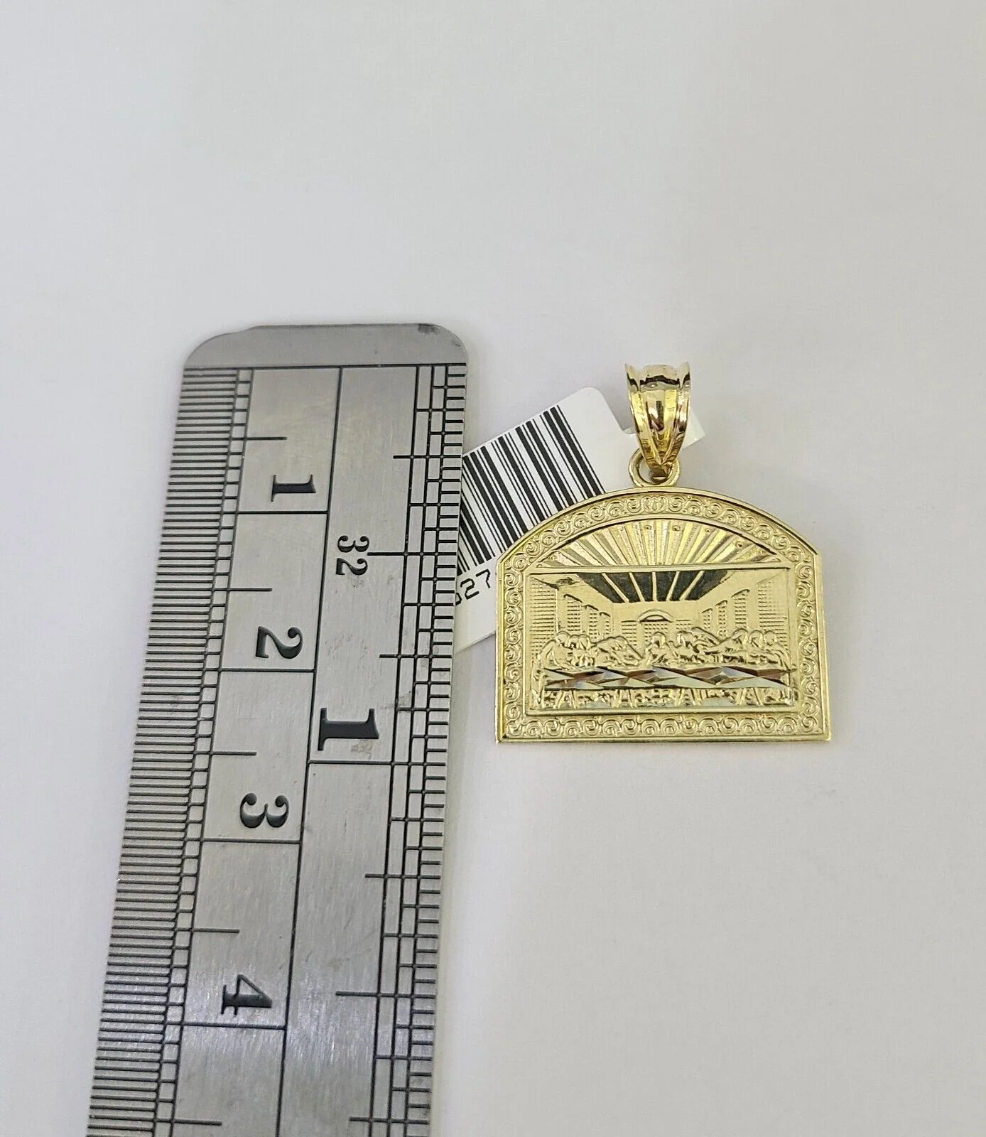 10K Franco Chain Last Supper Pendant Charm Necklace 16"-24" 2mm Gold SET Yellow - Image 2