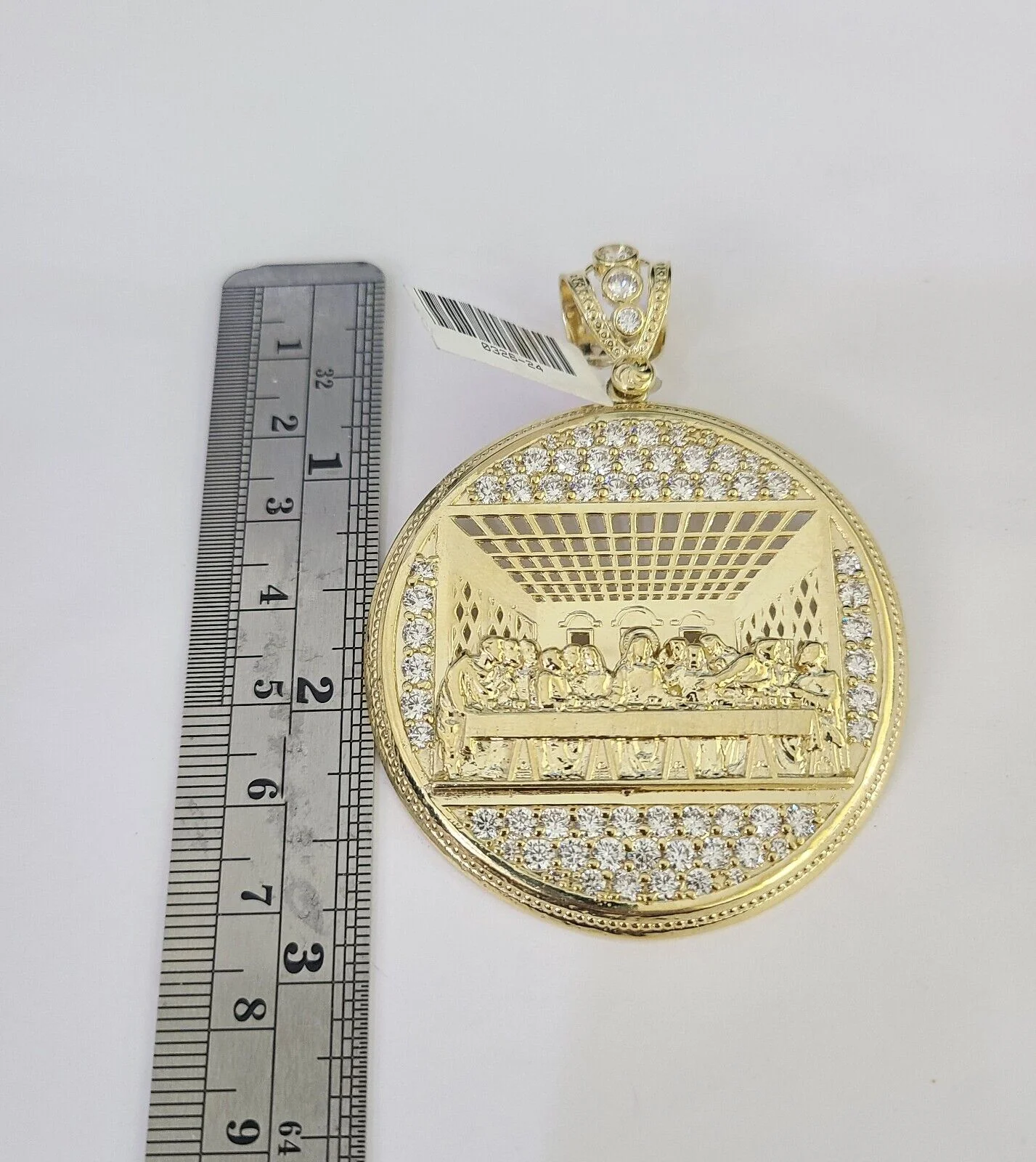 10K Franco Chain Last Supper Pendant Charm Necklace 20"-26" 5mm Gold SET Yellow - Image 2