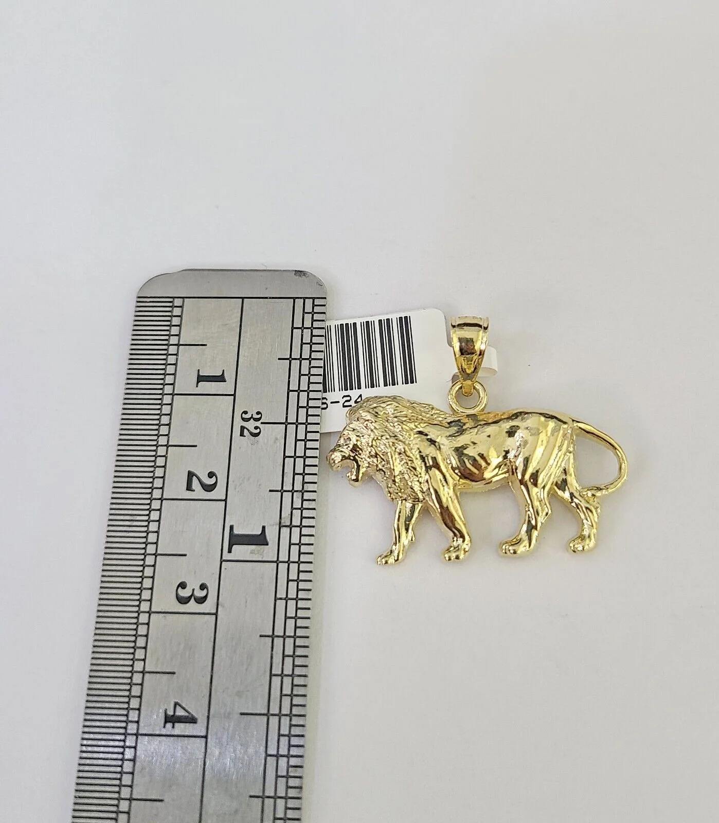 10K Franco Chain Lion Pendant Charm Necklace 16"-24" 2mm Yellow Gold SET - Image 2