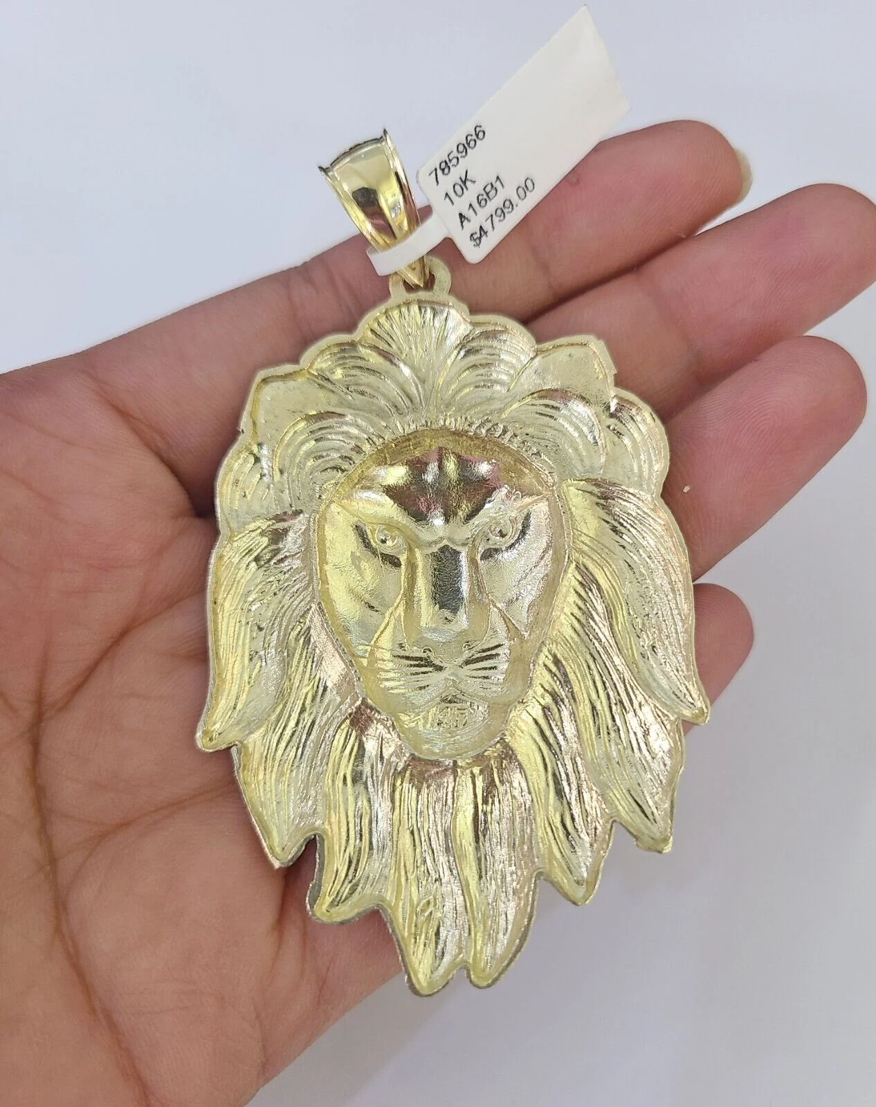 10K Franco Chain Lion Pendant Charm Necklace 20"-28" 4mm Gold SET Yellow - Image 7