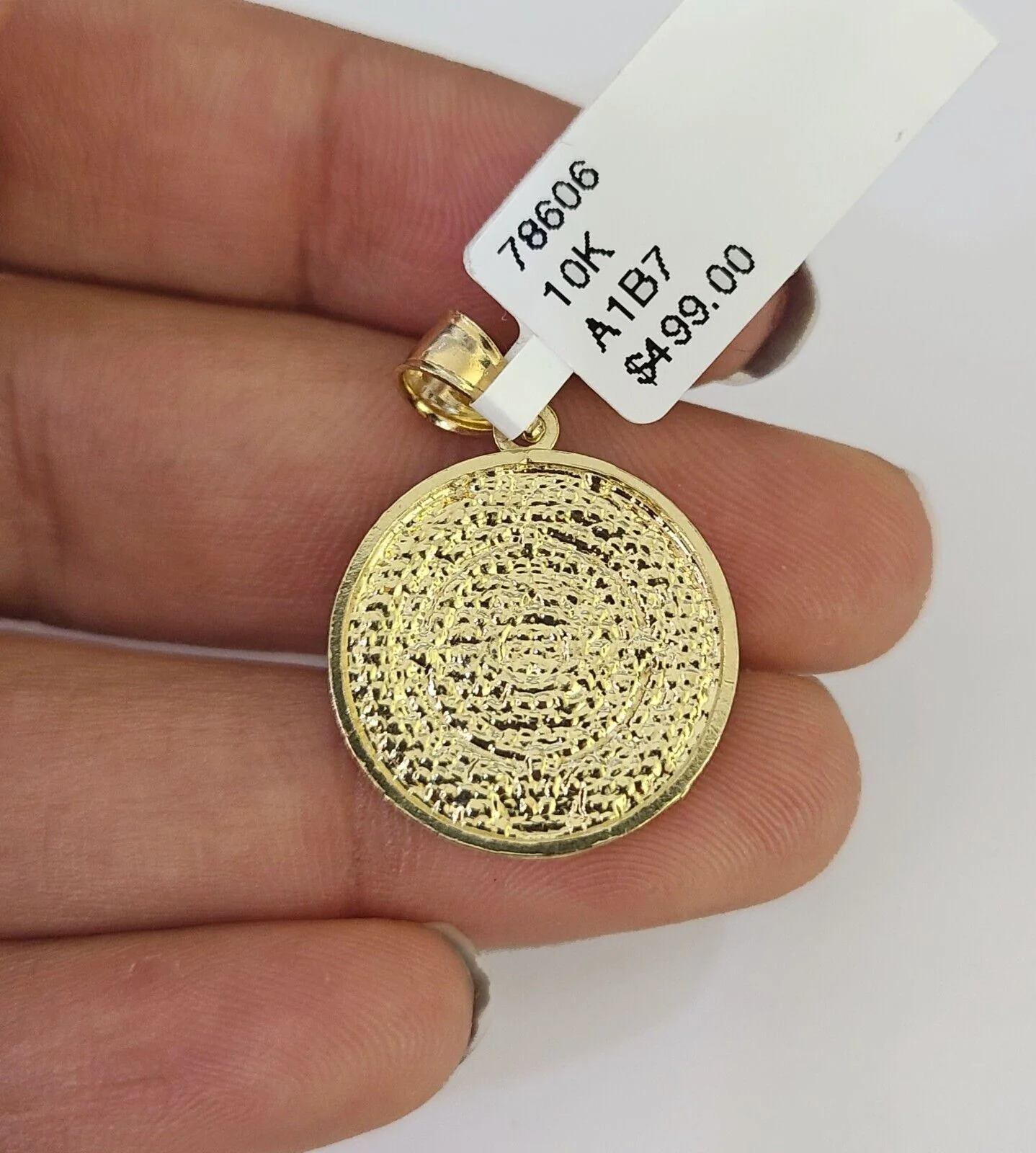 10K Franco Chain Mayan Calendar Pendant Charm Necklace 16"-24" 2mm Gold SET - Image 7