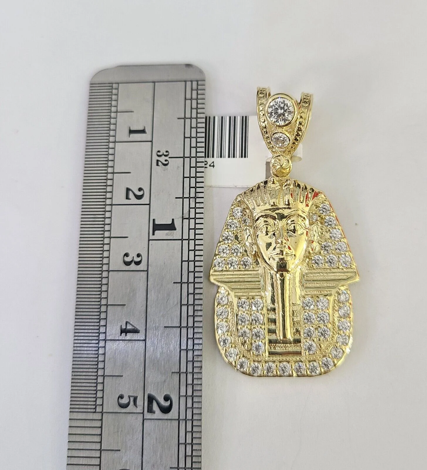 10K Franco Chain Pharaoh Pendant Charm Necklace 20"-26" 3mm Gold Yellow SET - Image 2