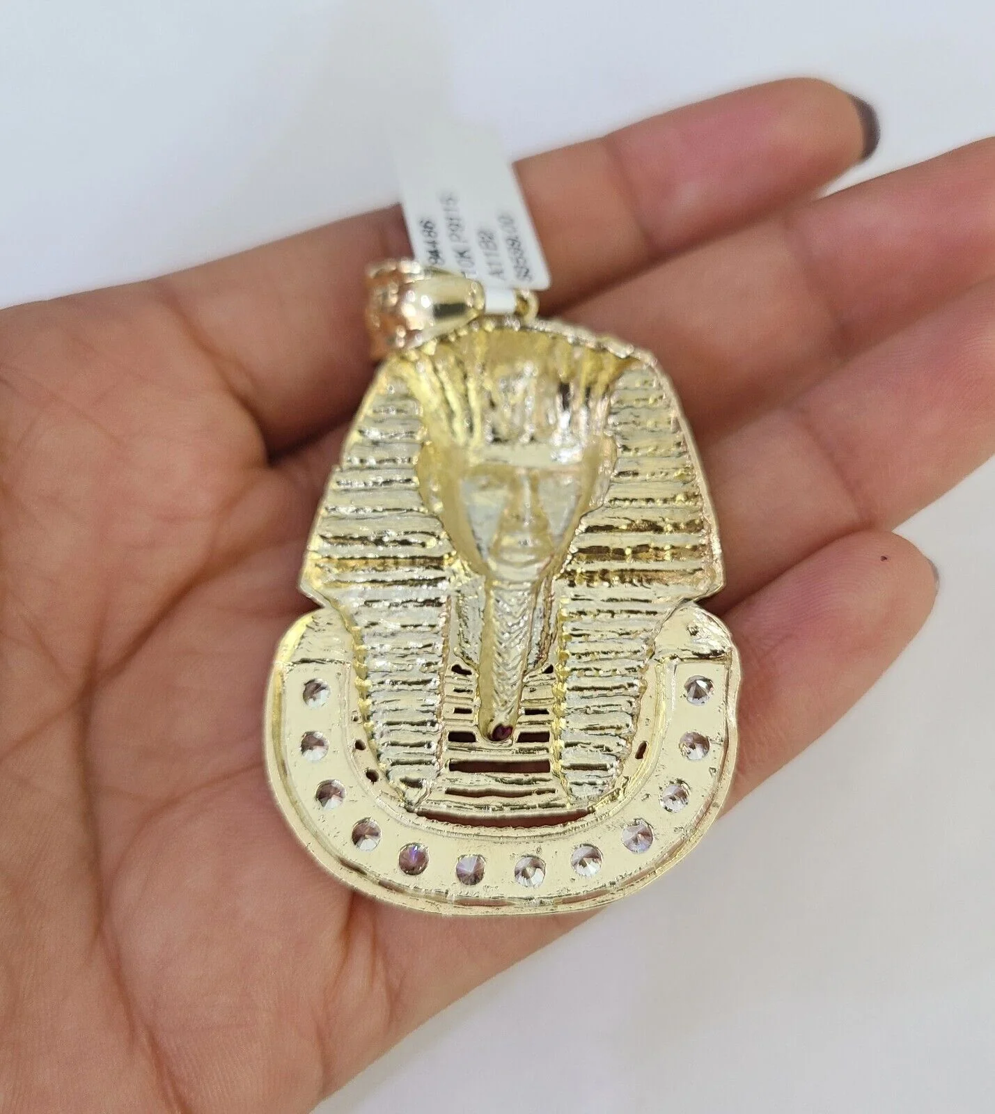 10K Franco Chain Pharaoh Pendant Charm Necklace 20"-26" 5mm Yellow Gold SET - Image 7