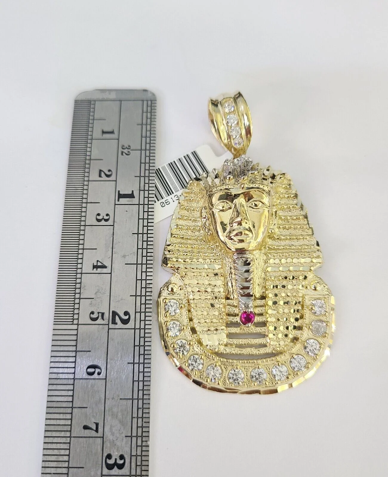 10K Franco Chain Pharaoh Pendant Charm Necklace 20"-28" 4mm Yellow Gold SET - Image 2