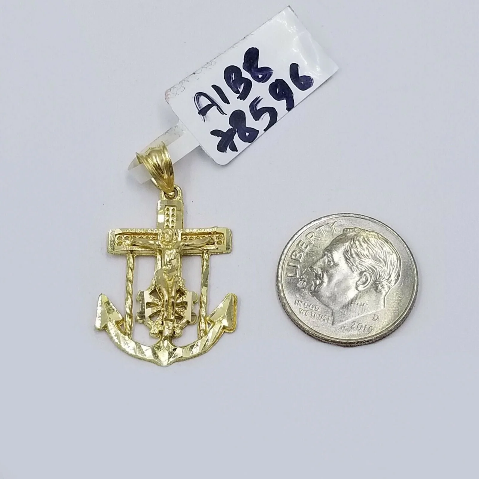 10k Gold Anchor Pendent Rope Chain 2.5mm 18" 20" 22" 24" 26" 10kt Necklace Charm - Image 5