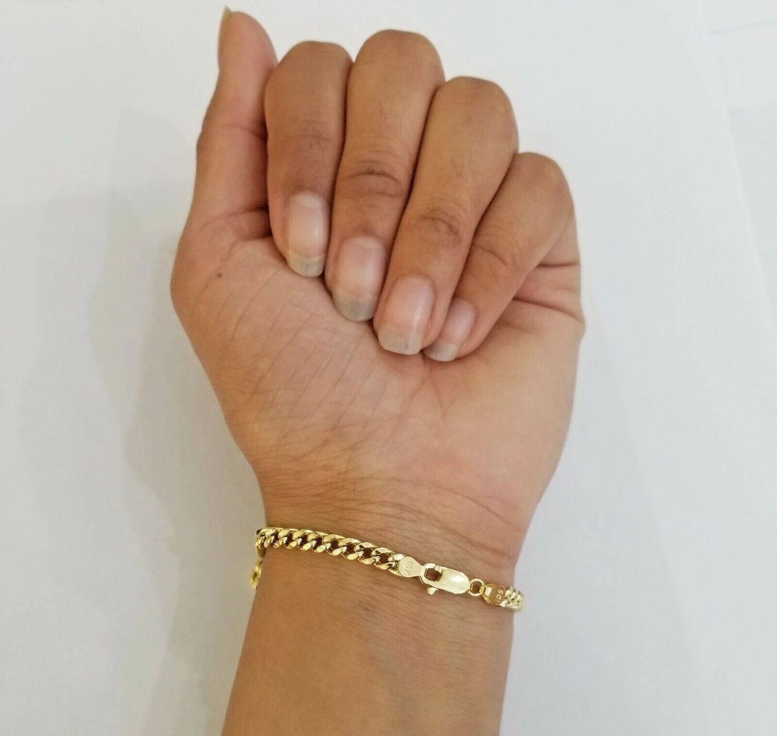 10k gold bracelet 8 Inch 4.5mm Miami Cuban Link With Lobster Lock Men Women REAL - Image 2